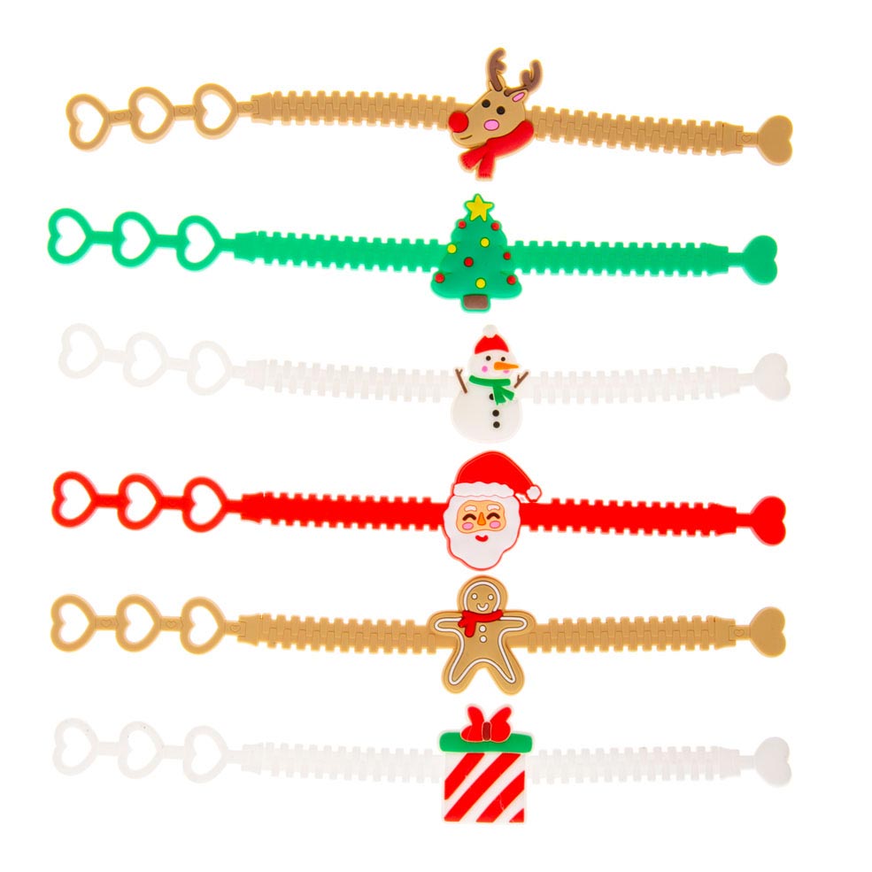 Kids Candy Cane Bracelet - Christmas Bracelet - Christmas Jewelry Gift -  Handmade Glass Bead Bracelet - IUP132KID - FIONA ACCESSORIES