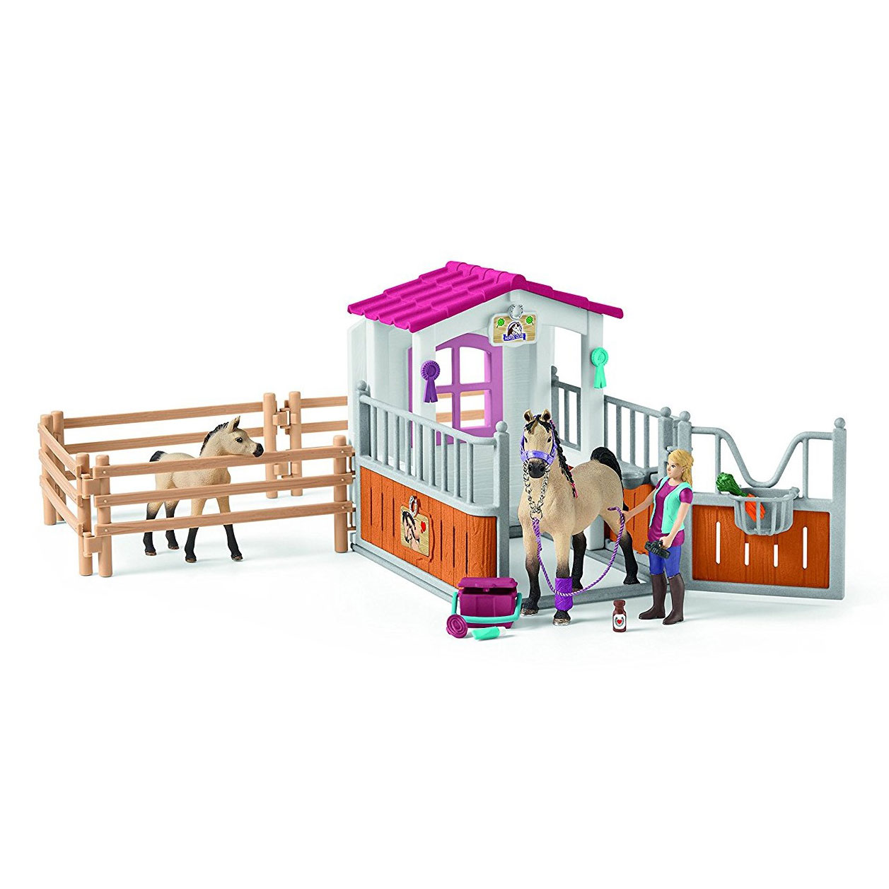 schleich HORSE CLUB Horsebox with Arabian Horses and Caretaker 42369 ...