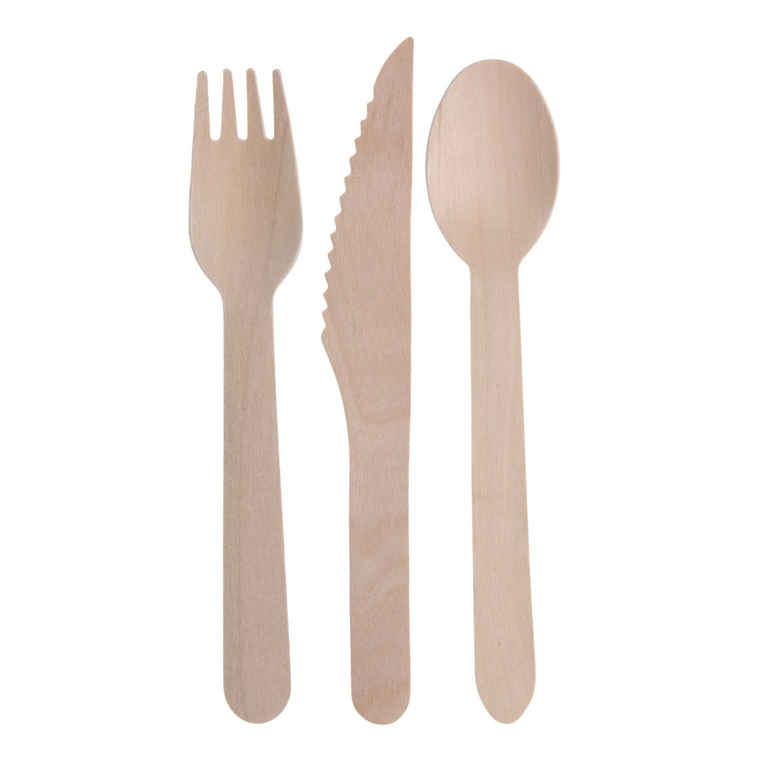 Plunderen manager Bang om te sterven Degradable Cutlery Wood, 48 pcs. | Thimble Toys