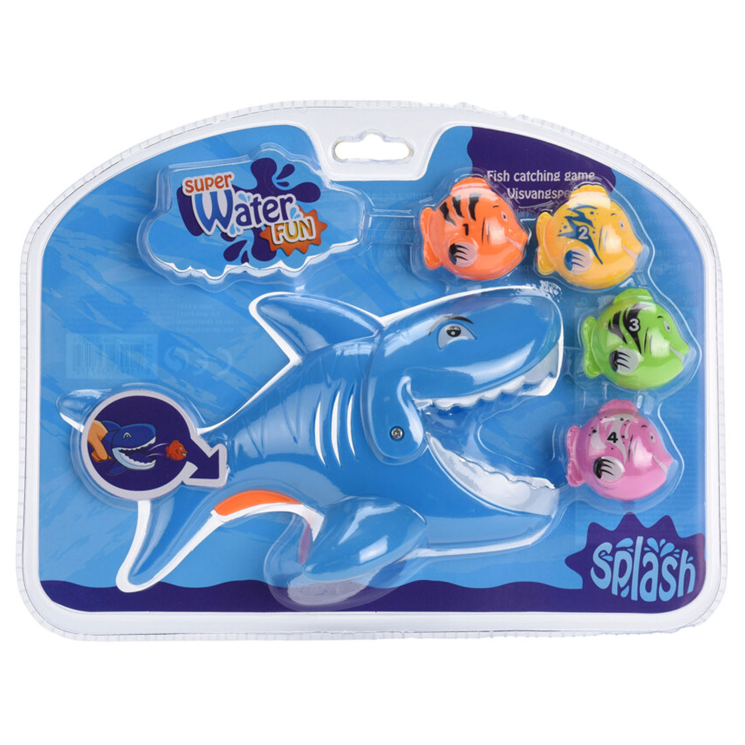 Shark fishing game with 4 fish
