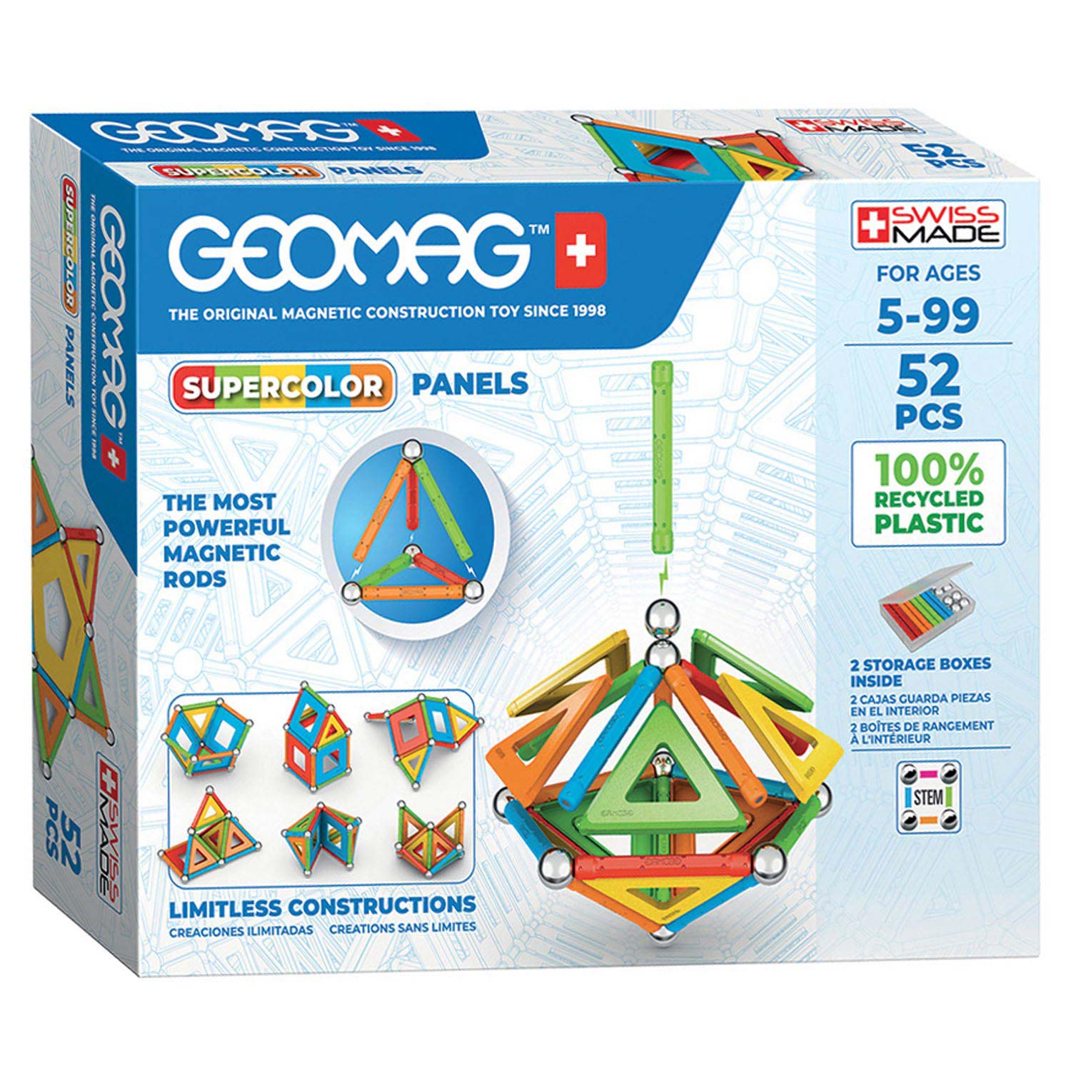 Schema Troosteloos ongerustheid Geomag Super Color Panels Recycled, 52dlg. | Thimble Toys