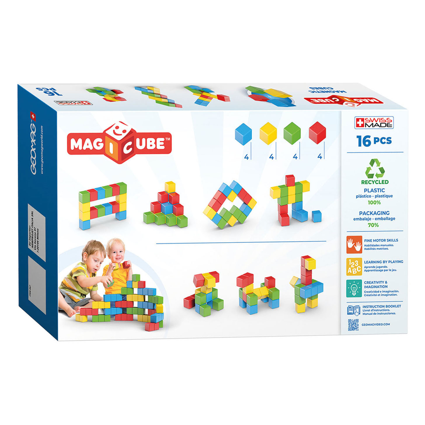 Geomag Full Color Magicube Try-Me Recycled - 8 Cubes