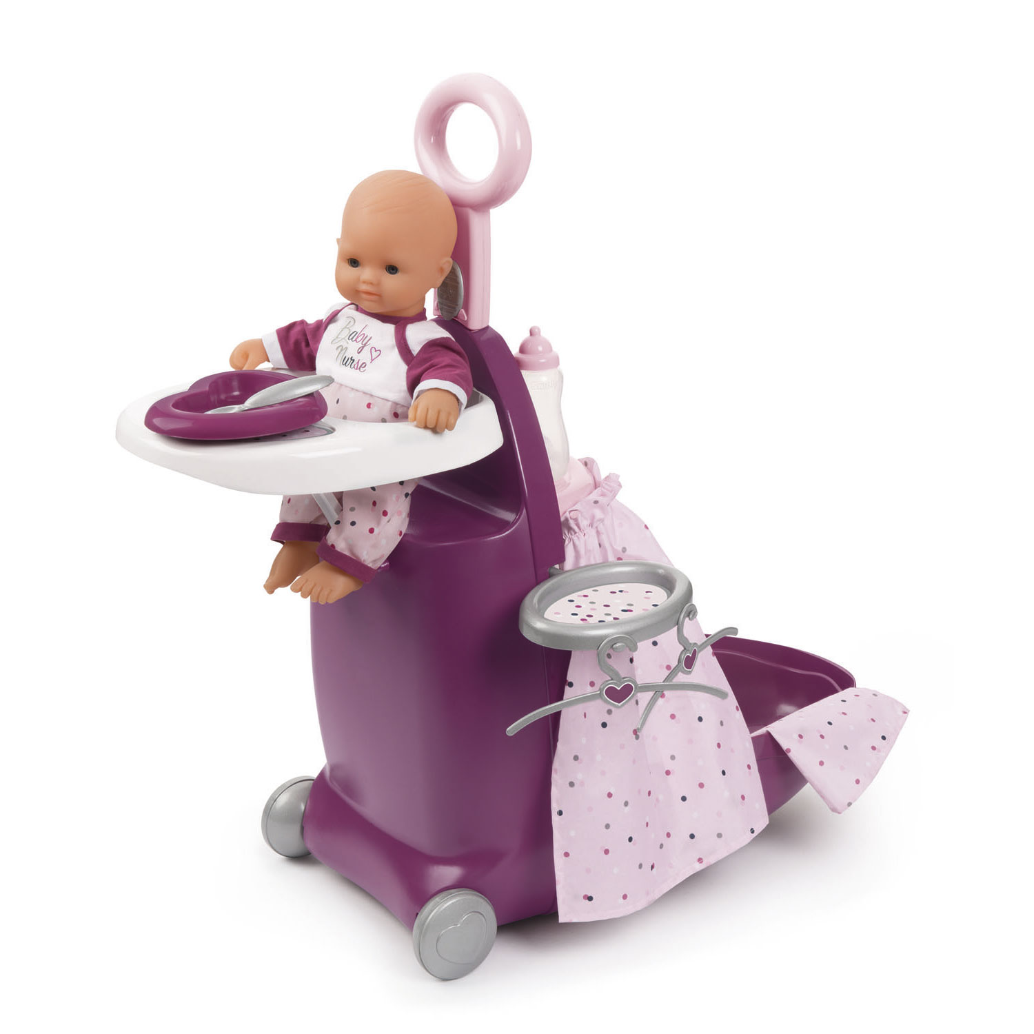 Smoby - Smoby-Berceau 2 en 1 Baby Nurse pour poupées bébé 220355, Violet -  Poupées - Rue du Commerce