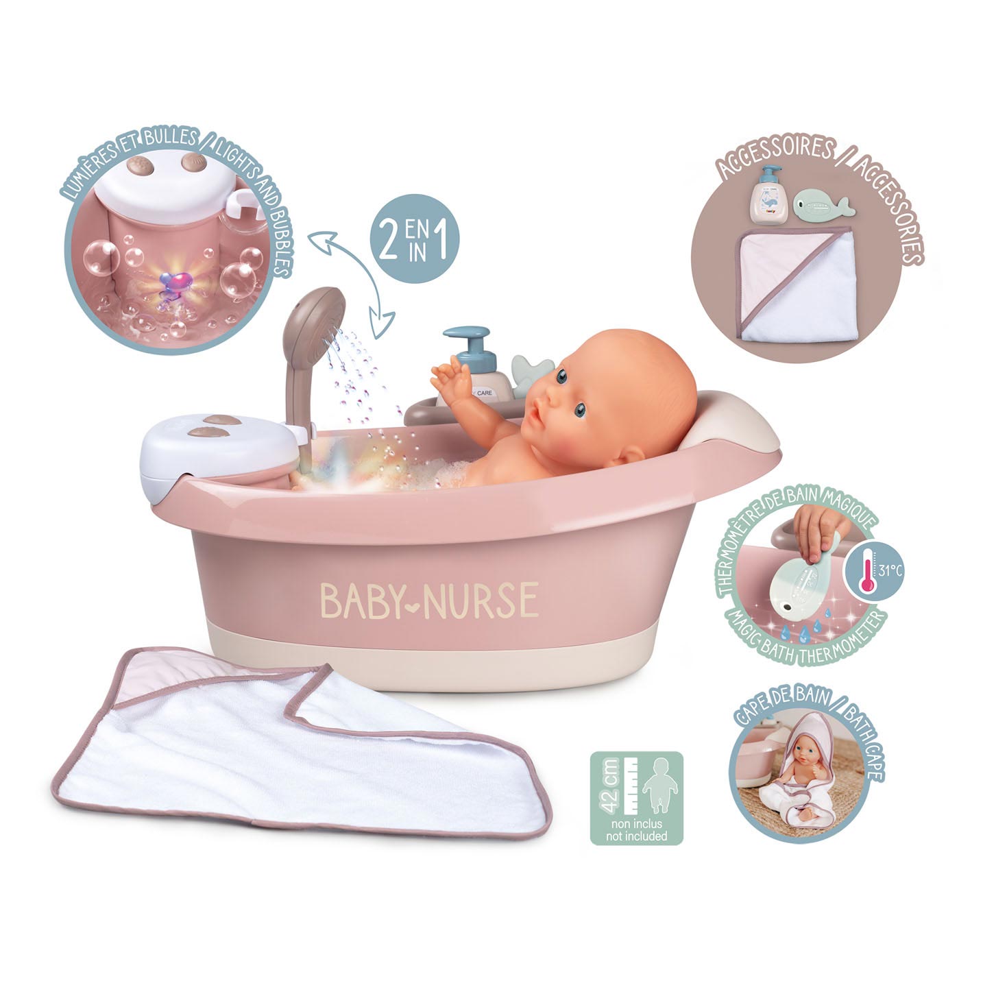 Smoby Baby Nurse Bath Set And Accessories 220366 – King of Toys Online &  Retail Toy Shop