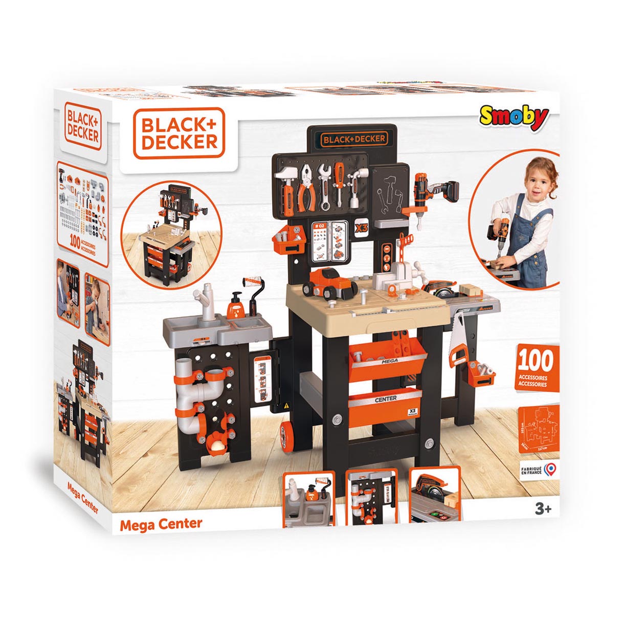 Smoby Kids Mega Workbench Blackdecker Toy Tool Bench Kit Kids Play