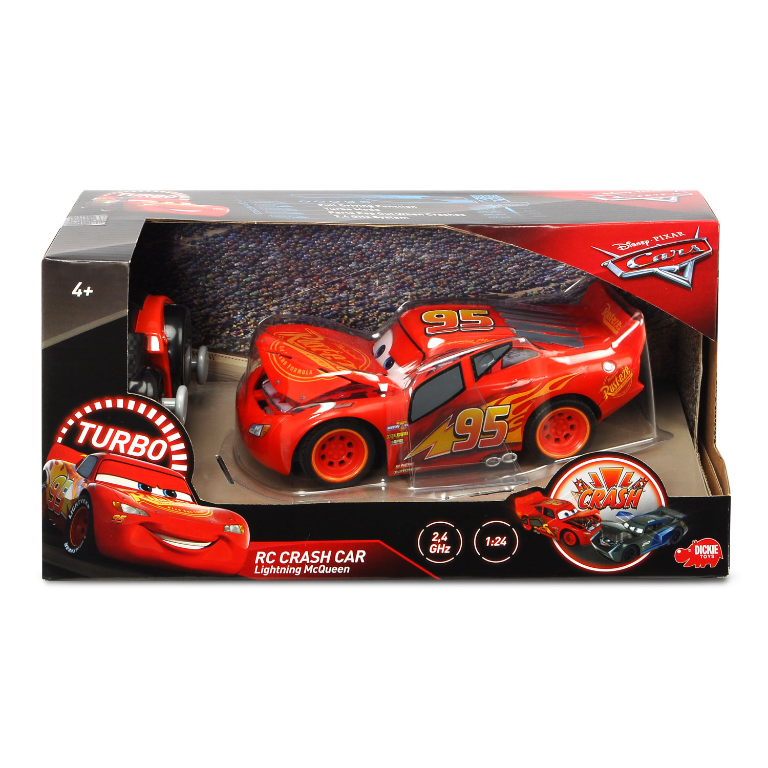 RC Cars 3 Crazy Crash Lightning McQueen Thimble Toys