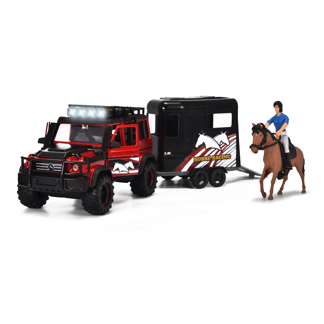halfgeleider Demon opgroeien Dickie Jeep with Horse Trailer Playset | Thimble Toys