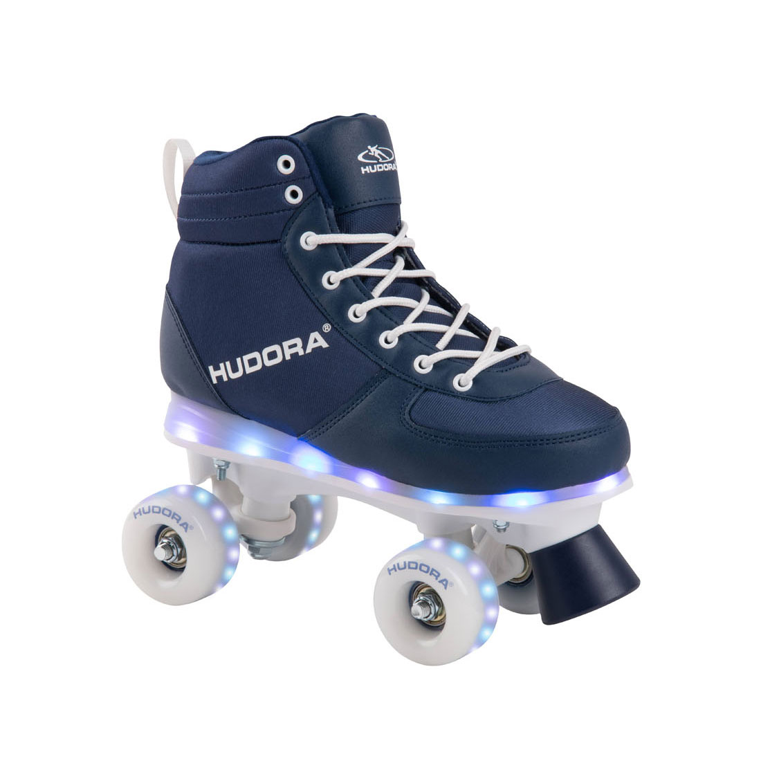 riem behang Geslagen vrachtwagen HUDORA Roller skates Blue with LED, size 33-34 | Thimble Toys