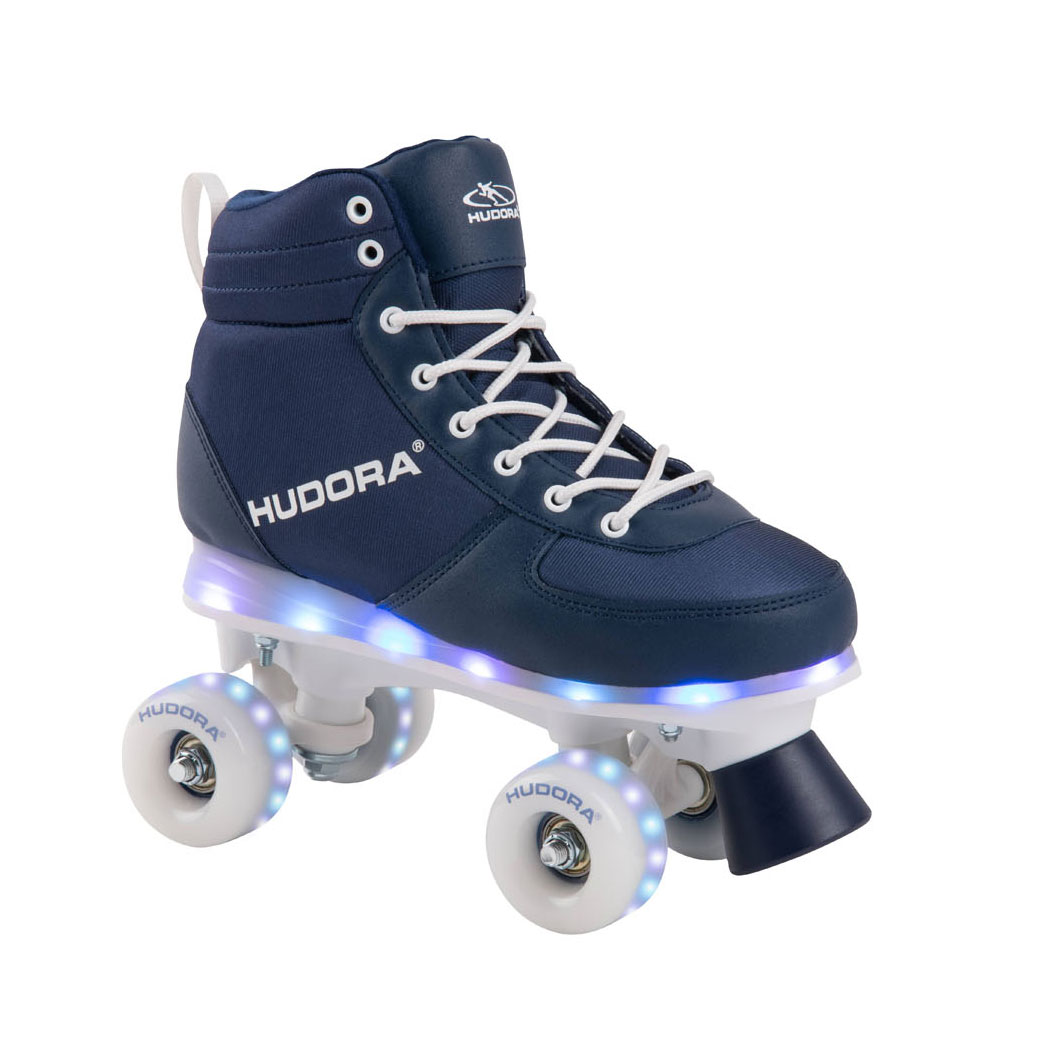 Draaien levend Praten HUDORA Roller skates Blue with LED, size 37-38 | Thimble Toys