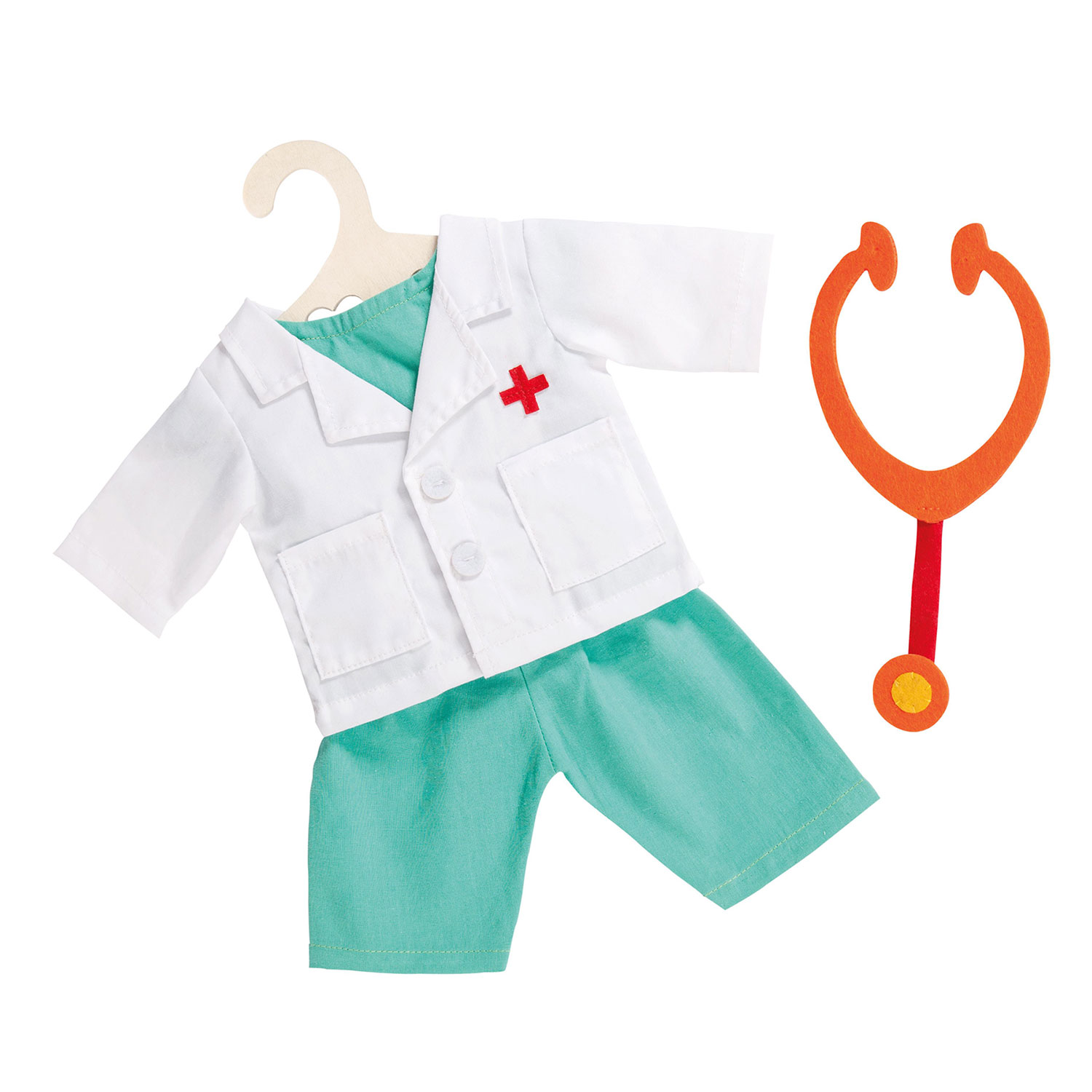 Arashigaoka Zonder hoofd stroom Doll doctor's outfit with stethoscope, 38-45 cm | Thimble Toys