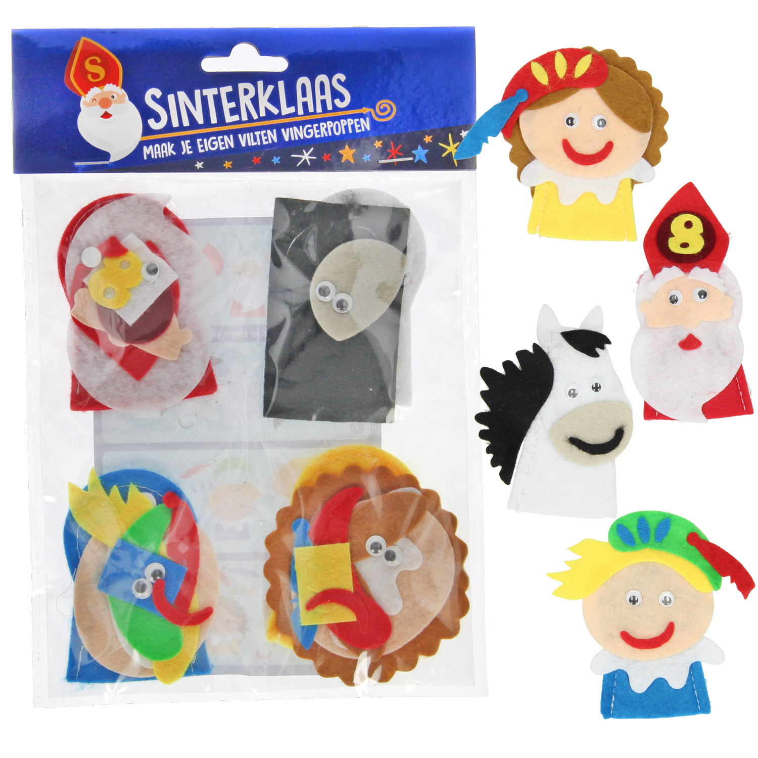 Amfibisch hun vergaan Make your own Felt Finger Puppets Sinterklaas, 4pcs. | Thimble Toys