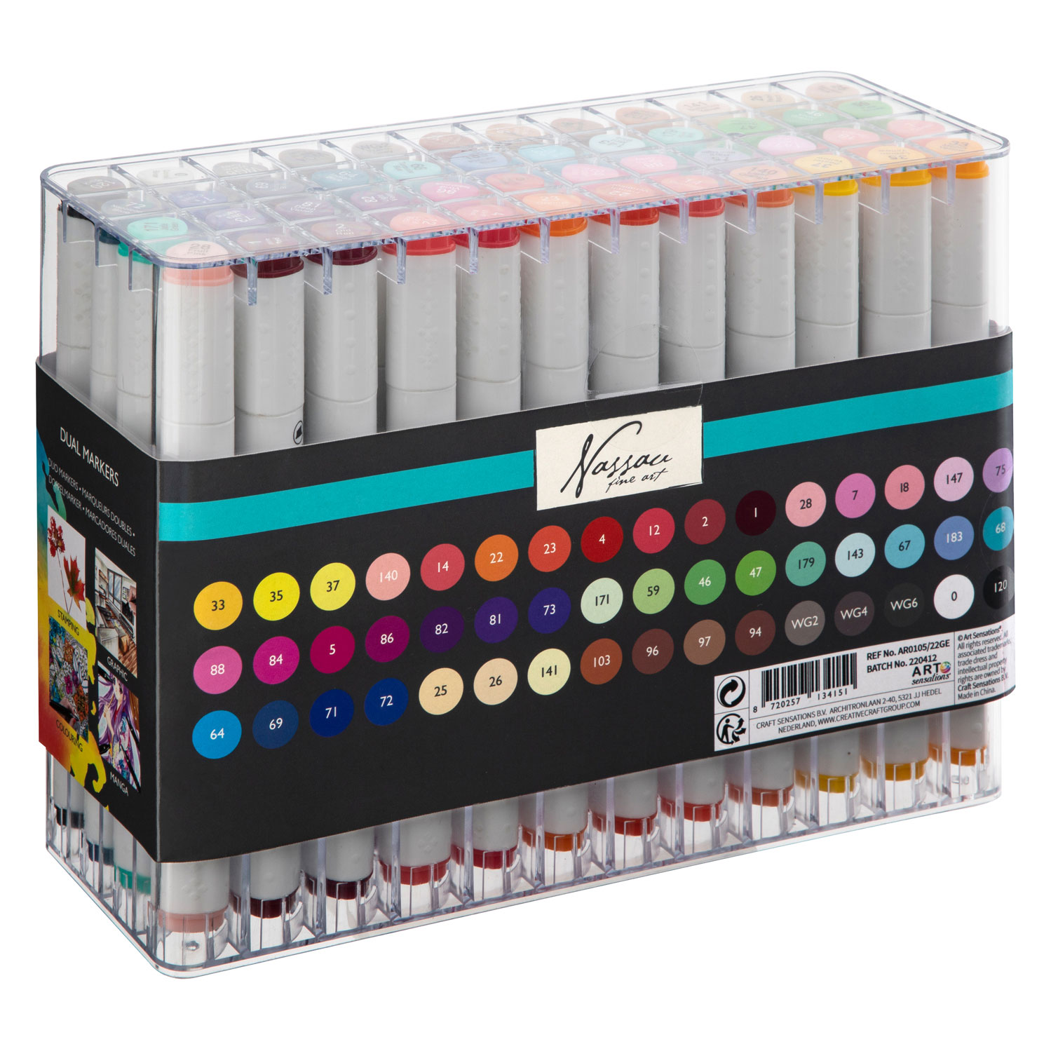 Nylea 15 Pack Dual Tip Brush Marker Pens ArtWerk [OPEN BOX