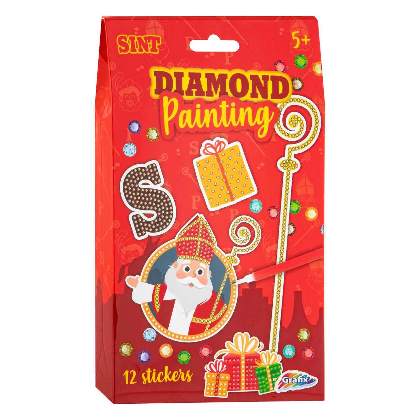 kast kas einde Sinterklaas Diamond Painting Stickers, 12pcs. | Thimble Toys