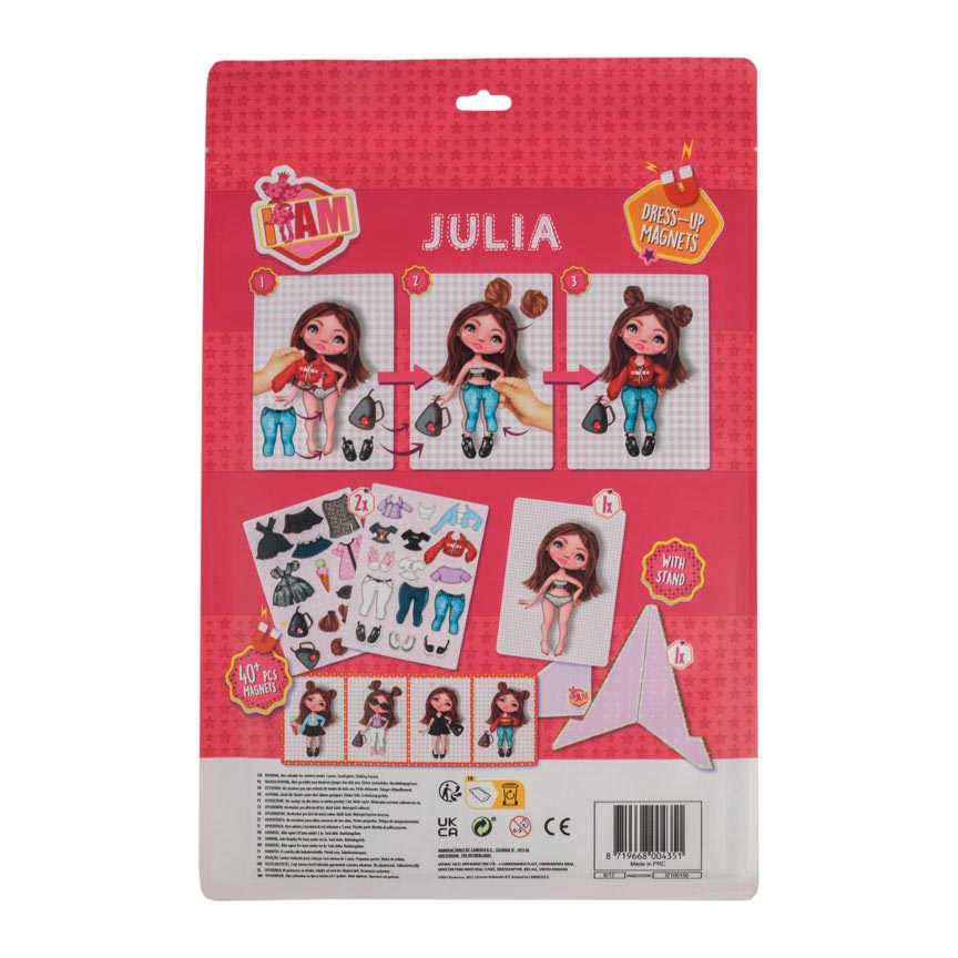 Julia Dress Up Set  Wooden Magnetic Doll