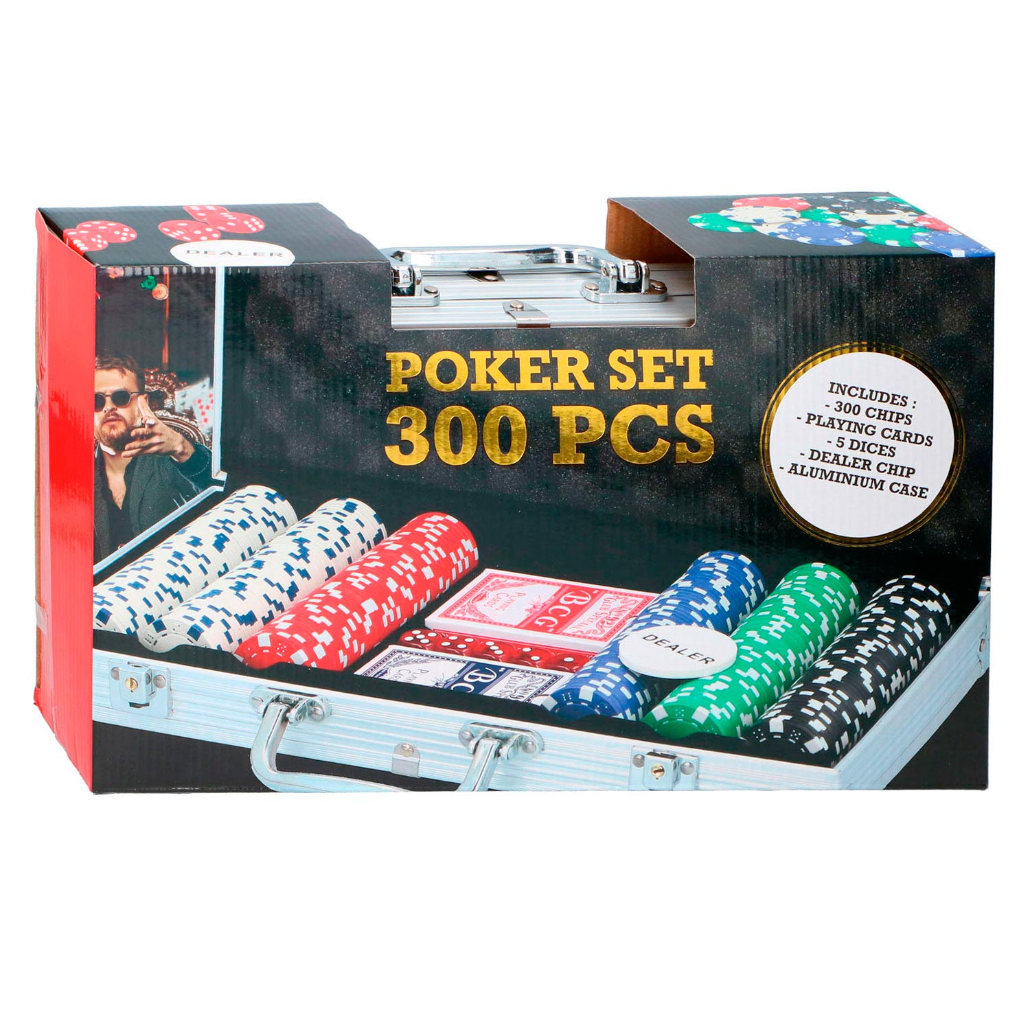 Kan worden berekend Ass antiek Pokerset in suitcase, 300 pcs. | Thimble Toys