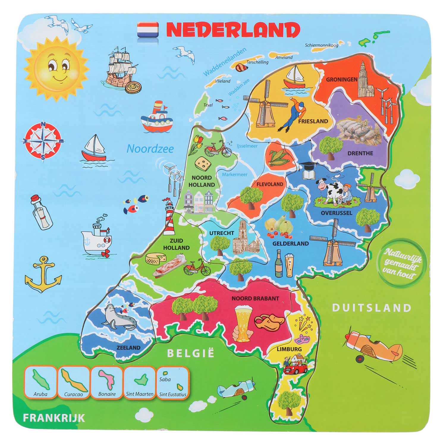 verzameling Generator goedkoop Wooden Puzzle Netherlands, 14st. | Thimble Toys