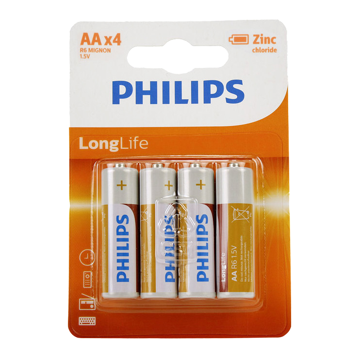 Druipend Intrekking paddestoel Philips Battery R6 AA Long Life | Thimble Toys