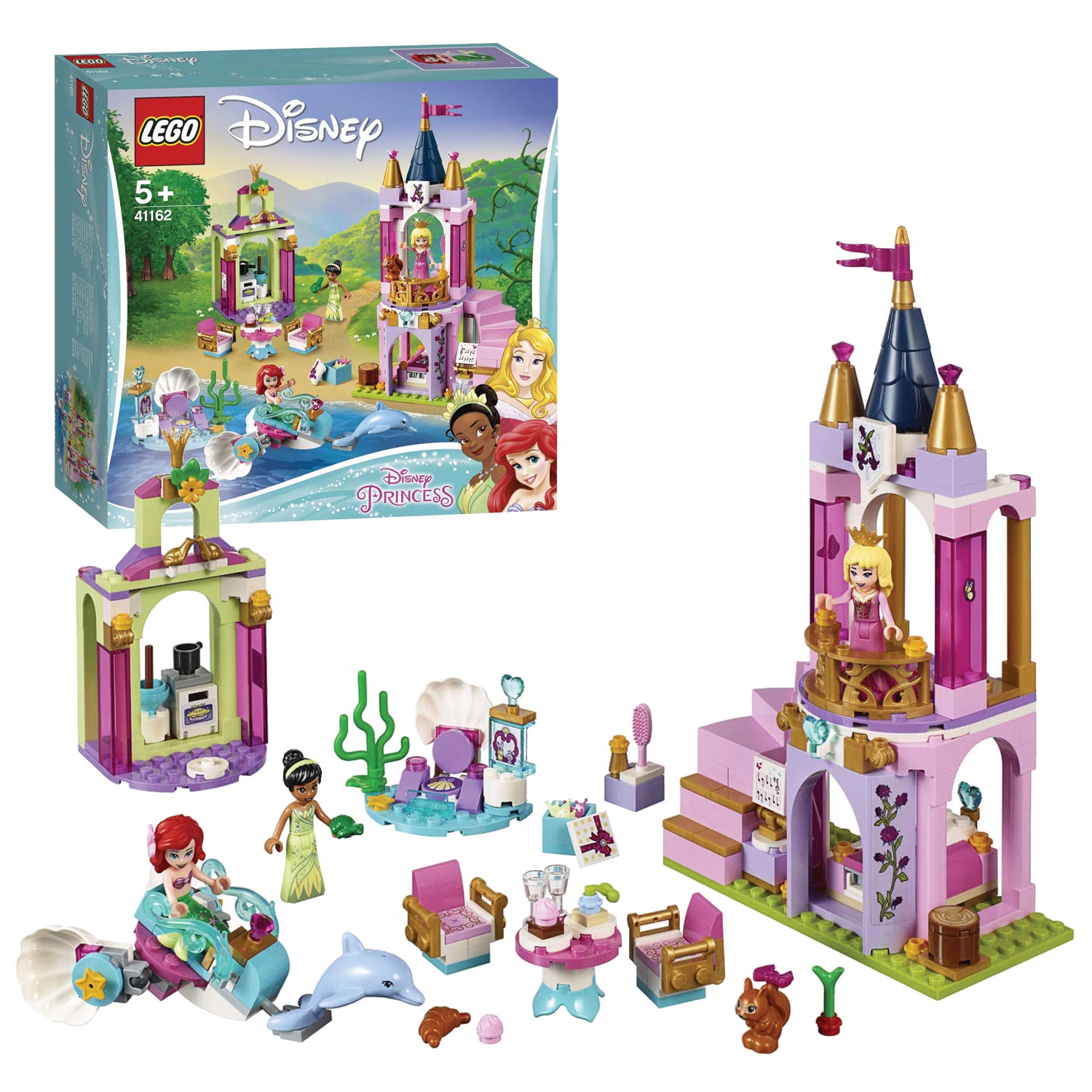 Gaan wandelen Majestueus Voorbeeld LEGO Disney Prinses 41162 Ariëls, Aurora's en Tiana's Konink | Thimble Toys