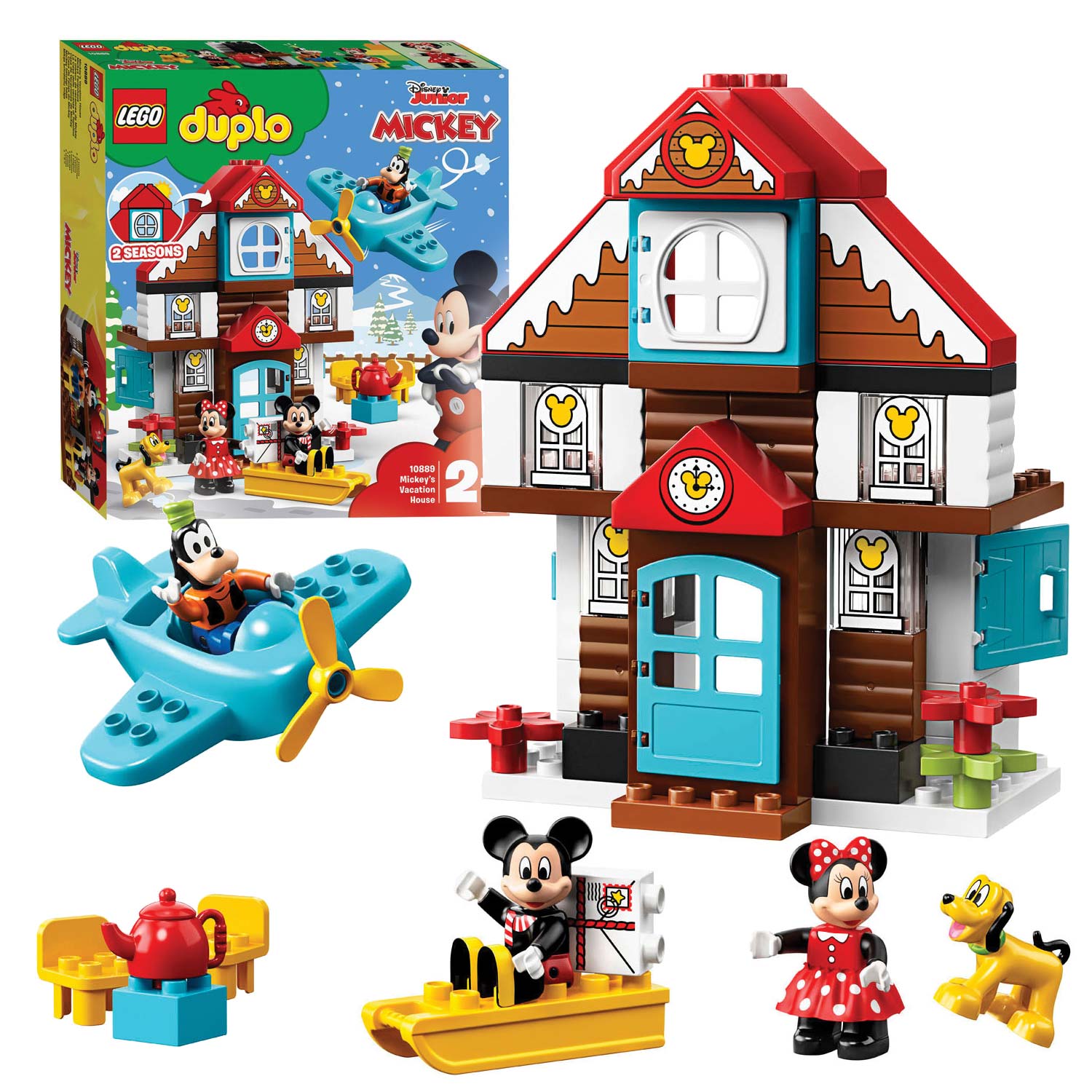 LEGO DUPLO Disney Mickey's Vacation House 10889 Toy House Building Set for  Toddlers with Minnie Mouse, Goofy, Pluto and Mickey Mouse Figures (57