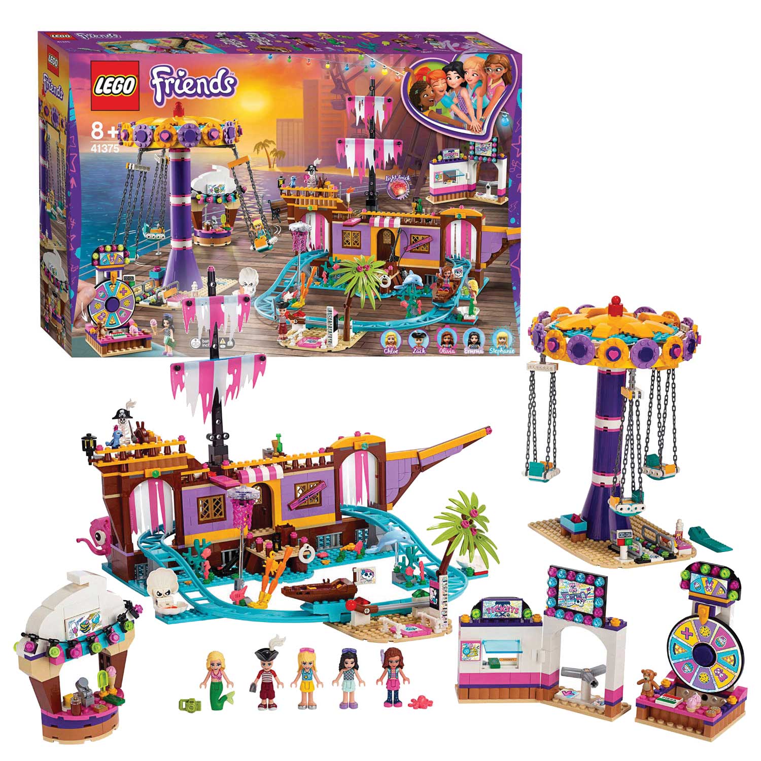 Friends 41375 Pier with fairground attractions | Thimble Toys