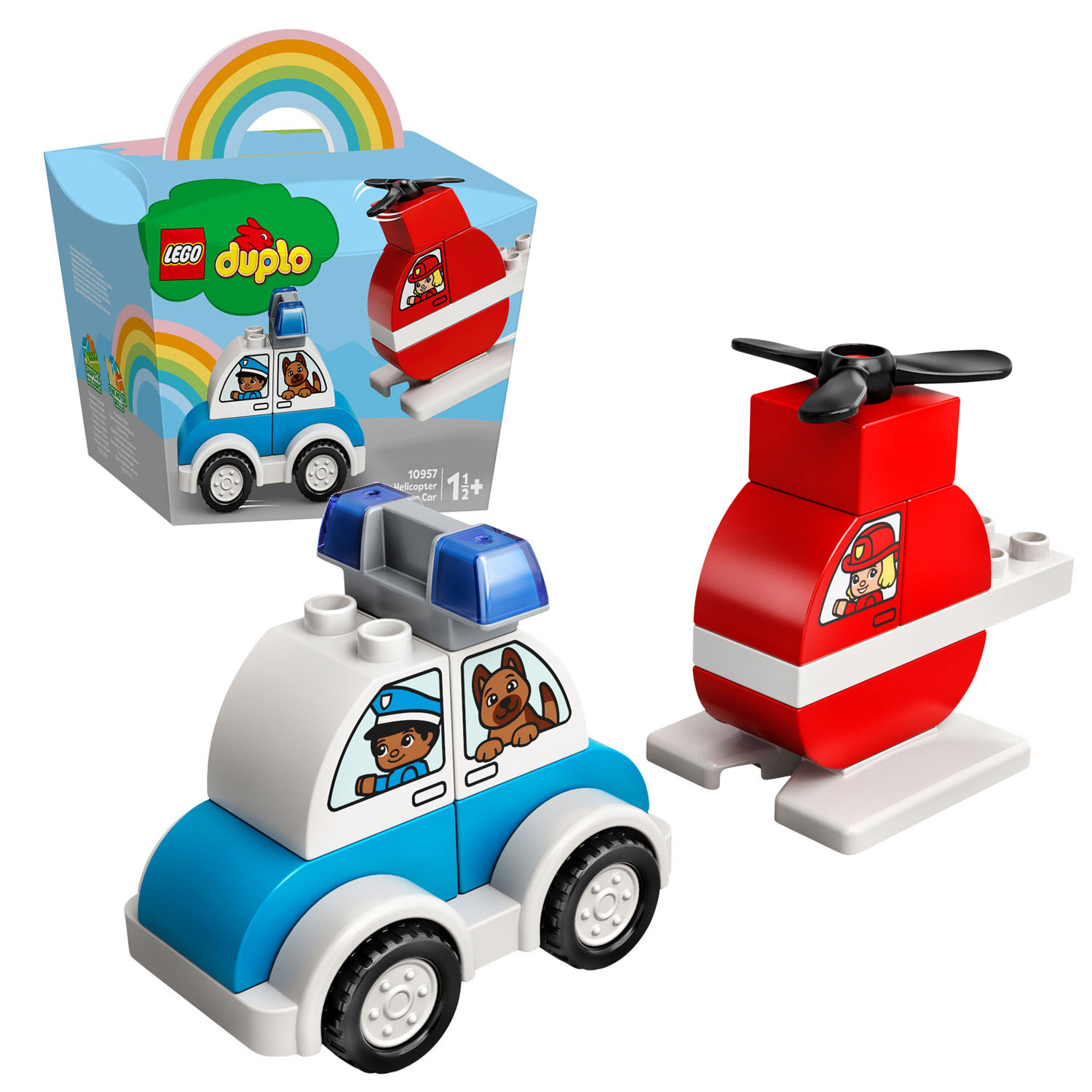kraai worstelen Ecologie LEGO DUPLO 10957 Fire Helicopter and Police Car | Thimble Toys