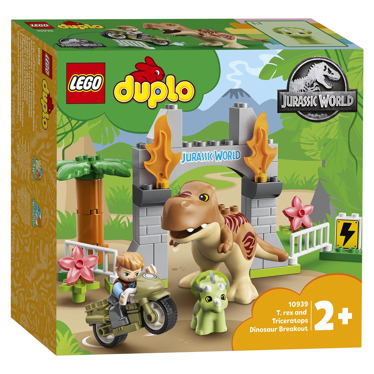 LEGO DUPLO 10939 T Rex and Triceratops Dinosaur Escape Thimble Toys