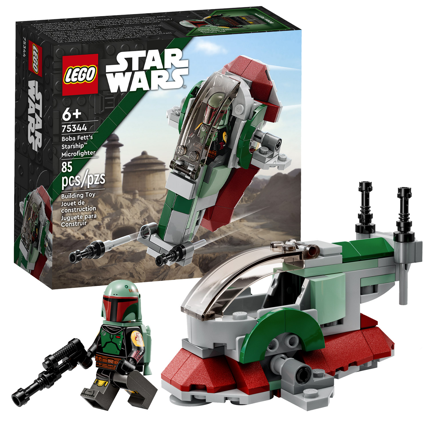 LEGO 75347 Star Wars TIE Bomb Model Kit with Darth Vader Mini Figure with  Lightsaber and Gonk Droid & 75344 Star Wars Boba Fetts Starship -  Microfighter Set, Model from The Mandalorian