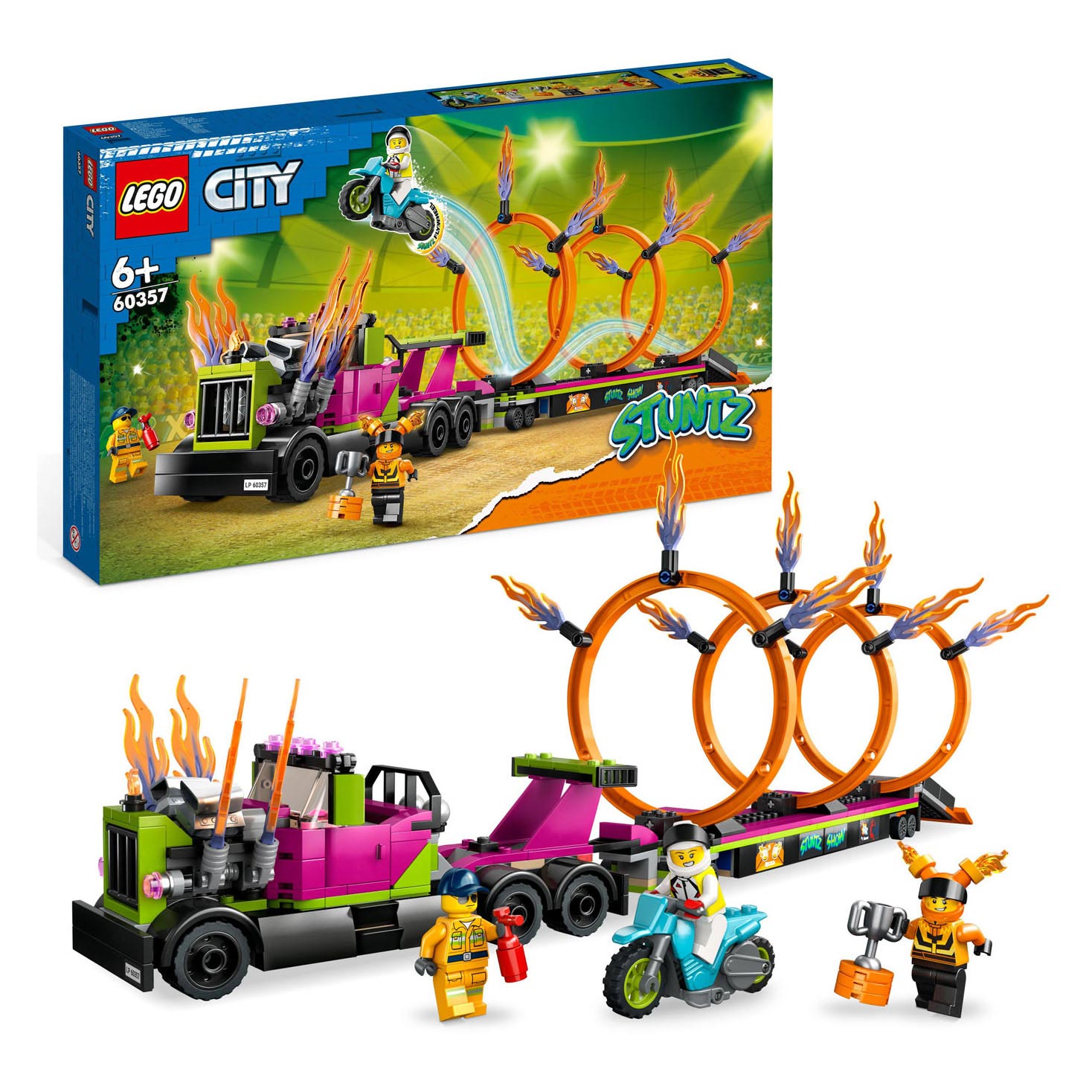 Achterhouden Bekentenis Groen LEGO City 60357 Stunt Truck & Ring of Fire Challenge | Thimble Toys