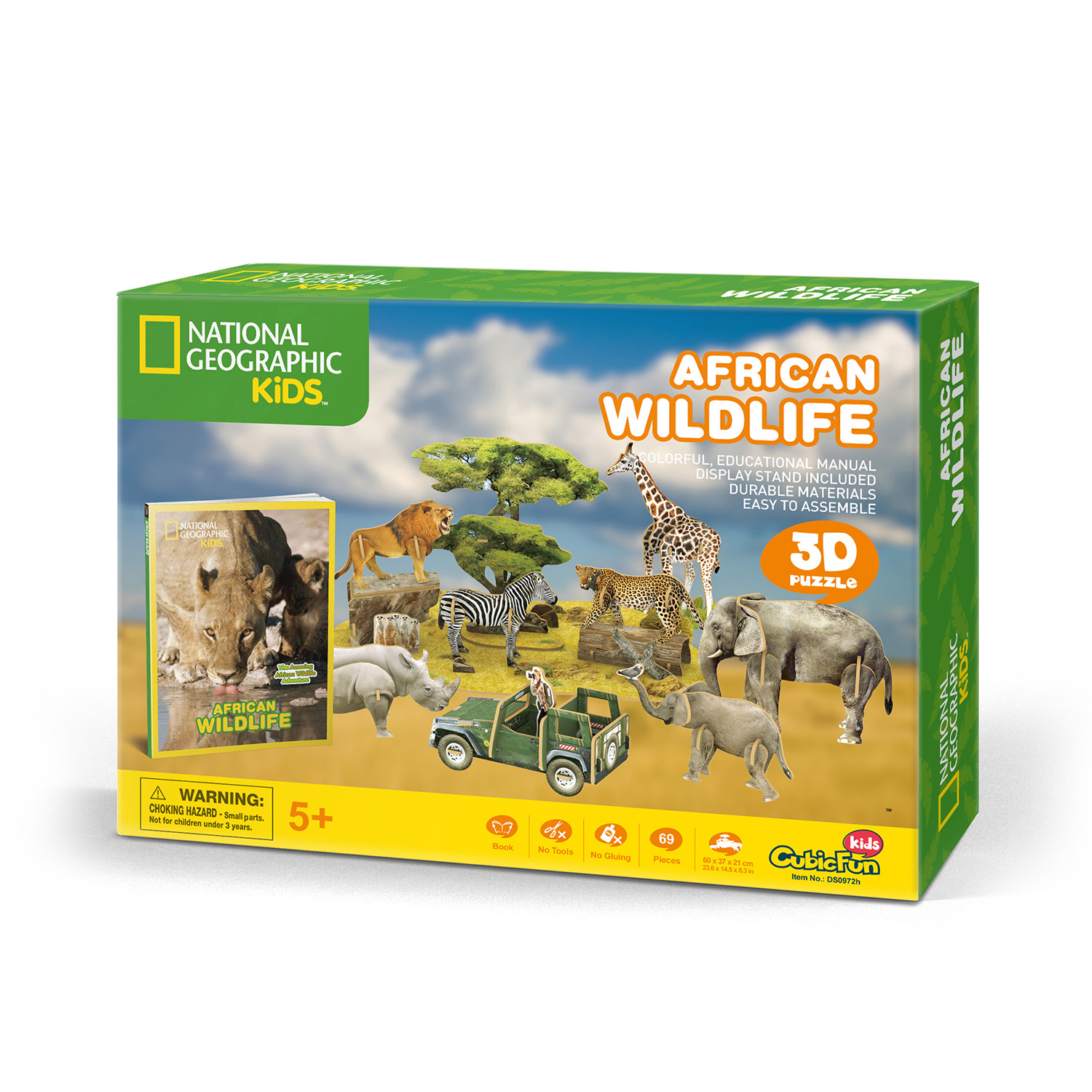 3D Puzzel African Wildlife - National Geographic | Thimble Toys