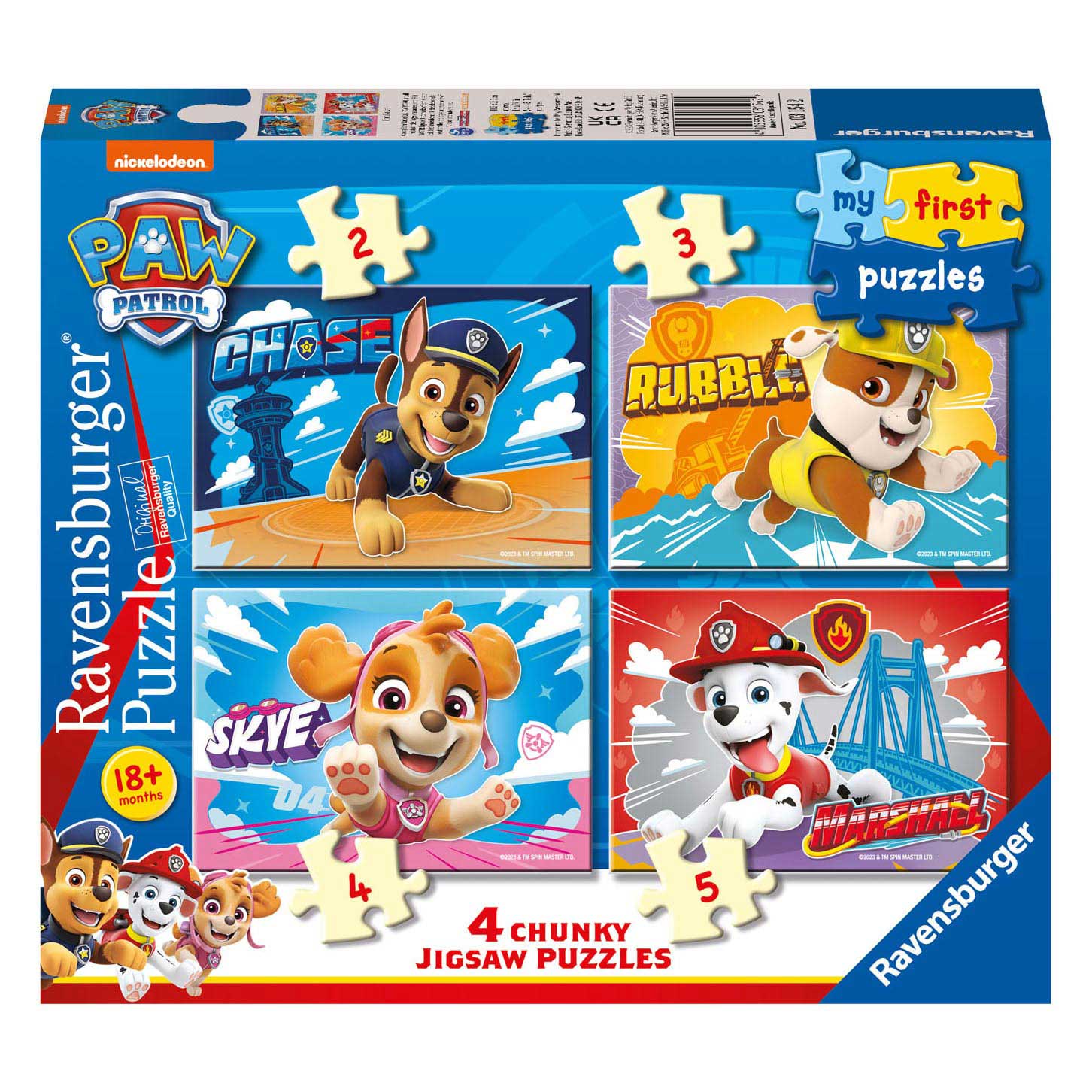 ontsnappen universiteitsstudent Mortal Ravensburger My First Puzzles PAW Patrol, 4in1 | Thimble Toys