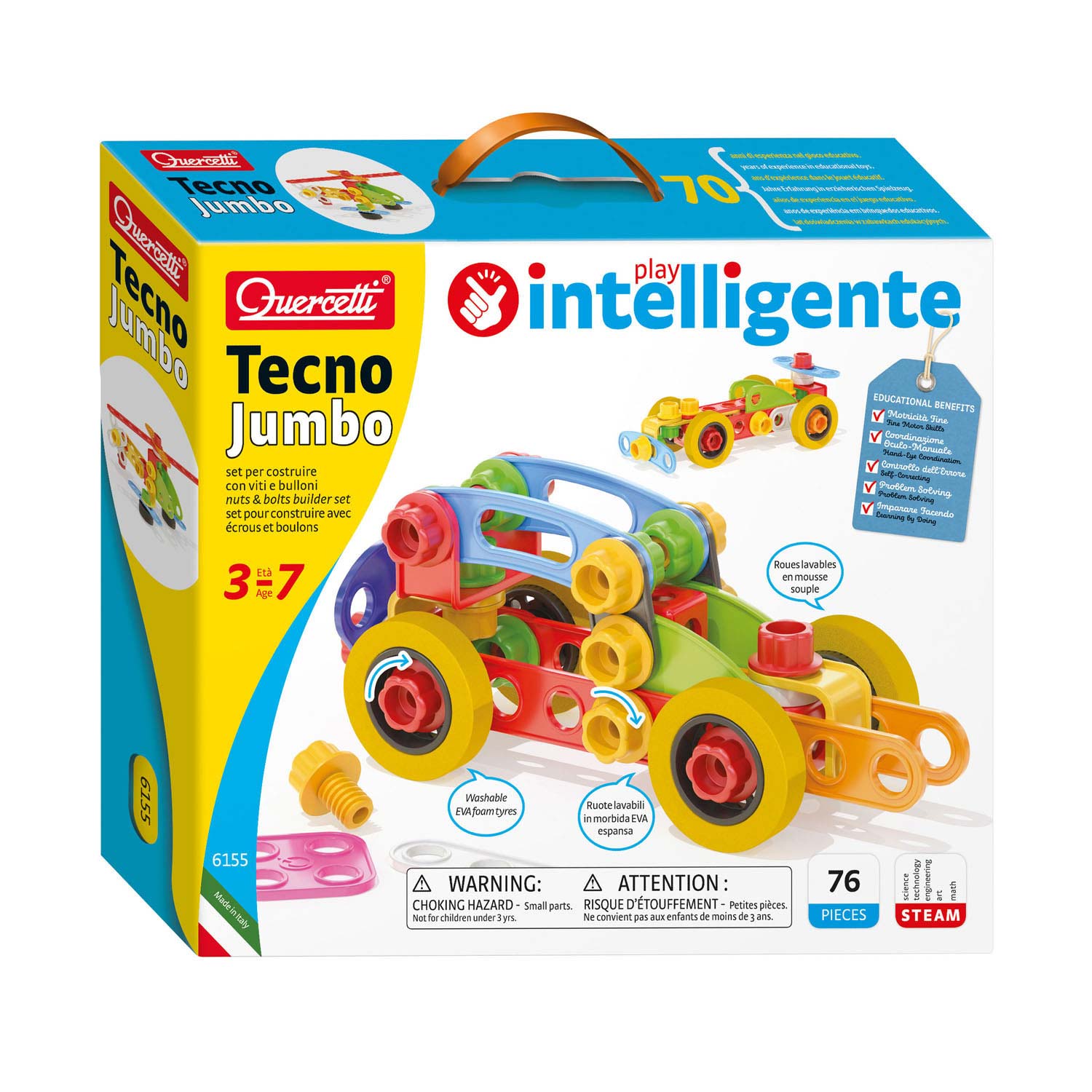 Quercetti Tecno Jumbo, 72 pcs | Thimble Toys