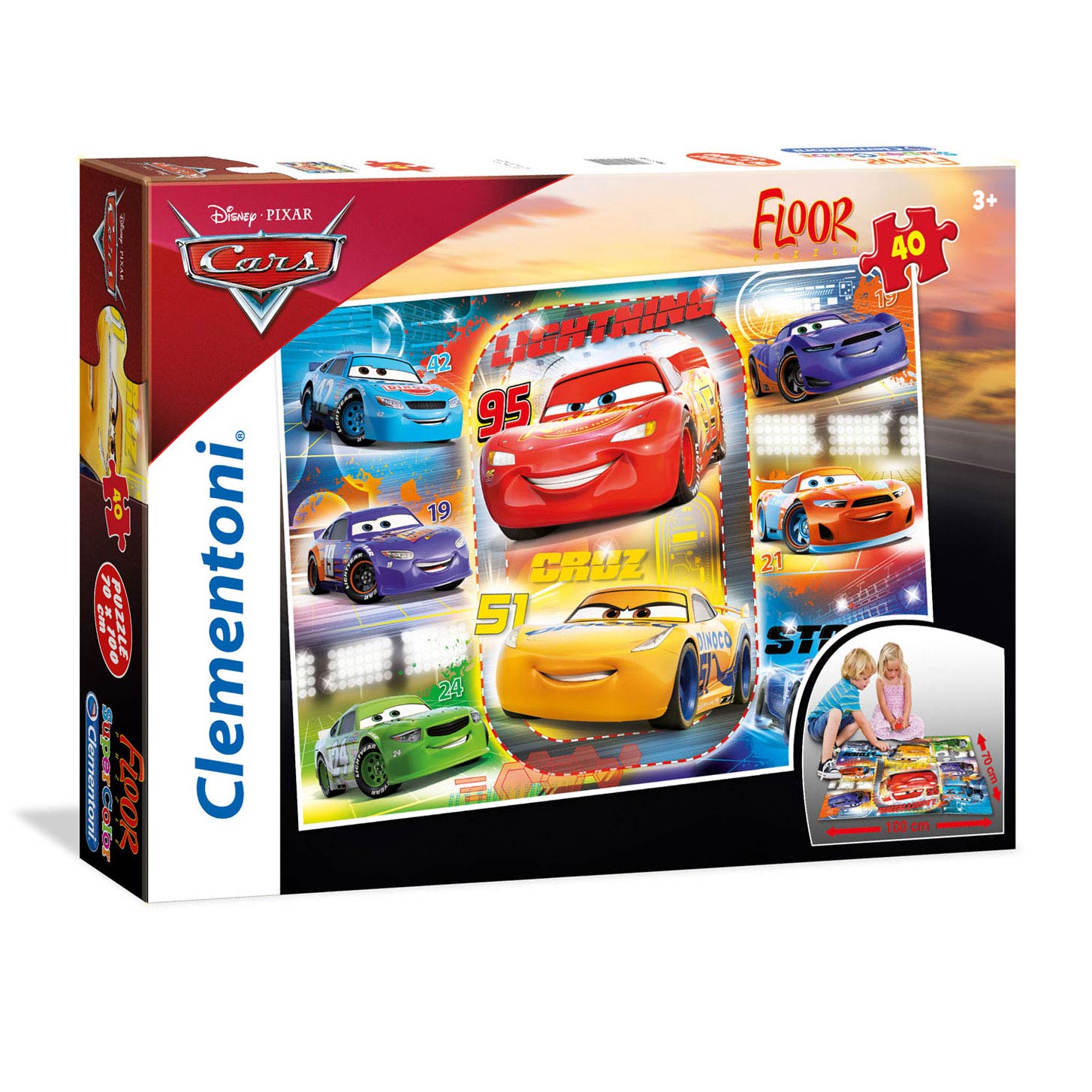 Jabeth Wilson samen Vaardig Clementoni Vloerpuzzel Cars, 40st. | Thimble Toys