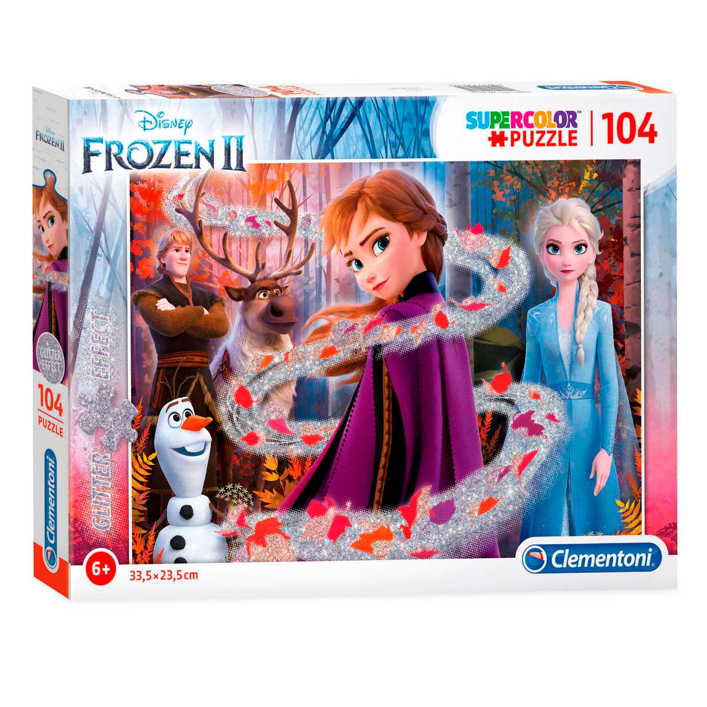 Luipaard Redenaar Mysterie Clementoni Glitter Disney Frozen 2 Puzzle, 104st. | Thimble Toys