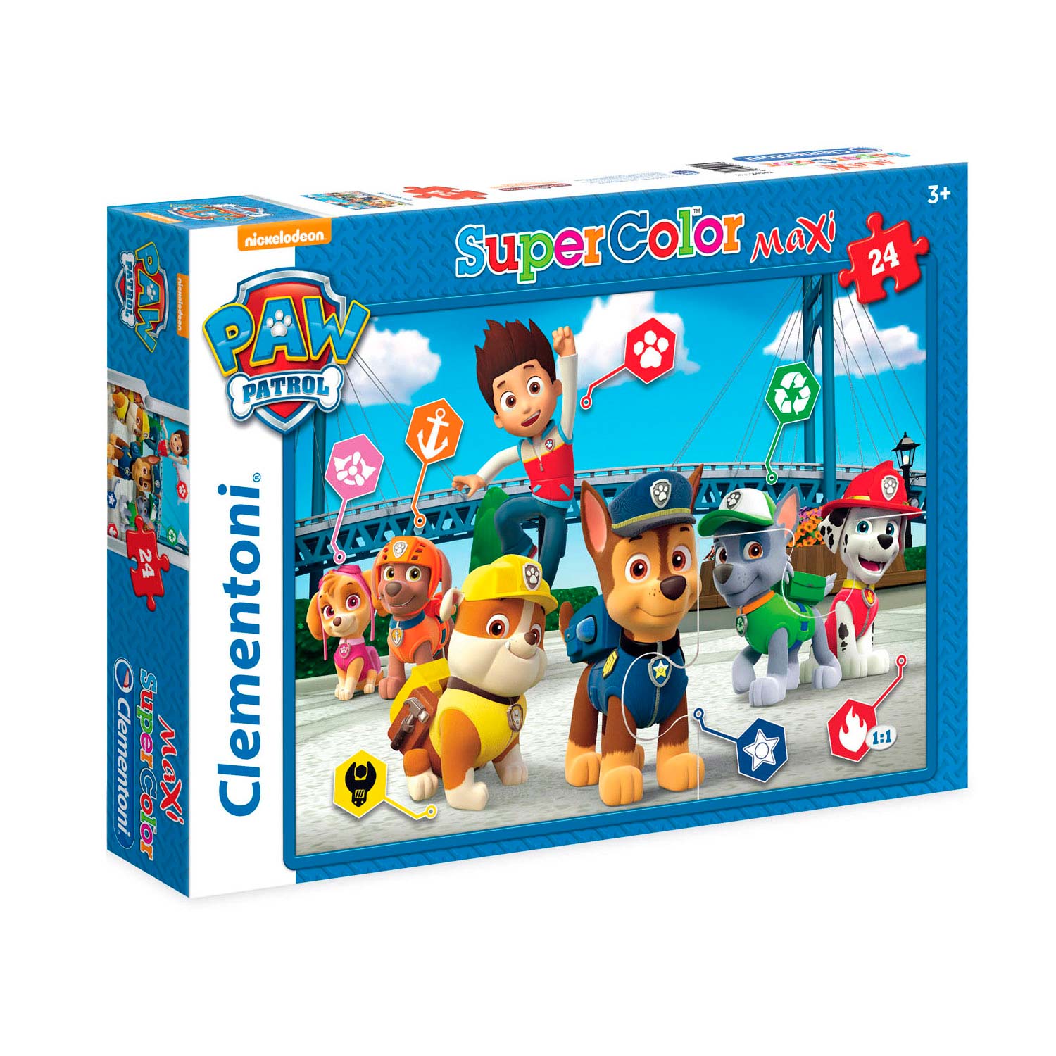 Clementoni 23753, Paw Patrol Supercolor Maxi Puzzle for Children - 104  Pieces, Ages 4 Years Plus