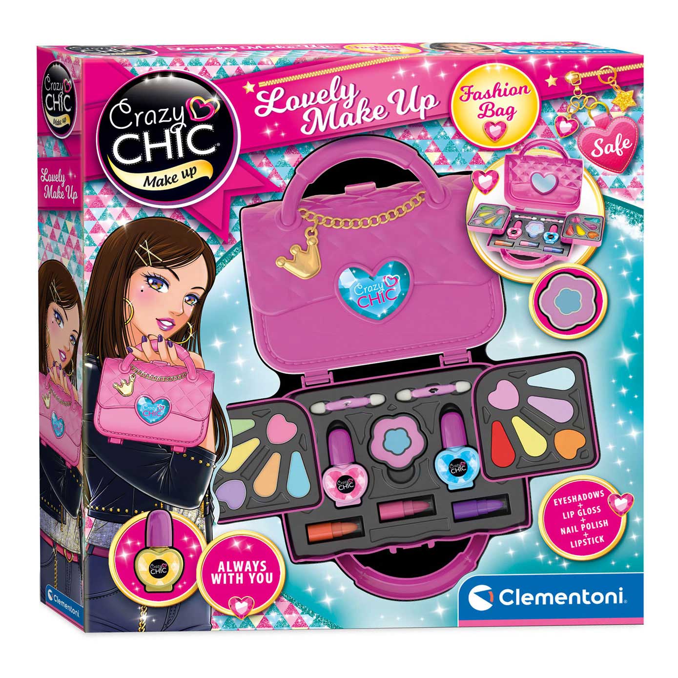 Clementoni 15959 Crazy Chic Pochette de Maquillage Crazy Trousse Multicolore