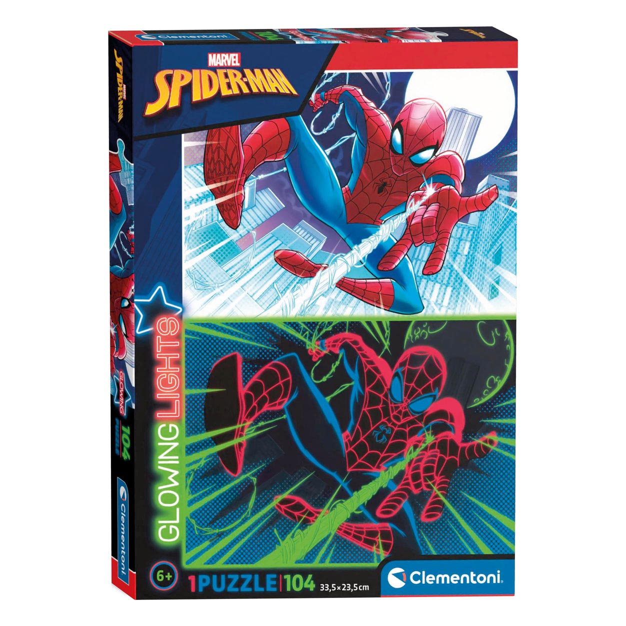 Clementoni Glow in the Dark Puzzle Spiderman, 104pcs. | Thimble Toys