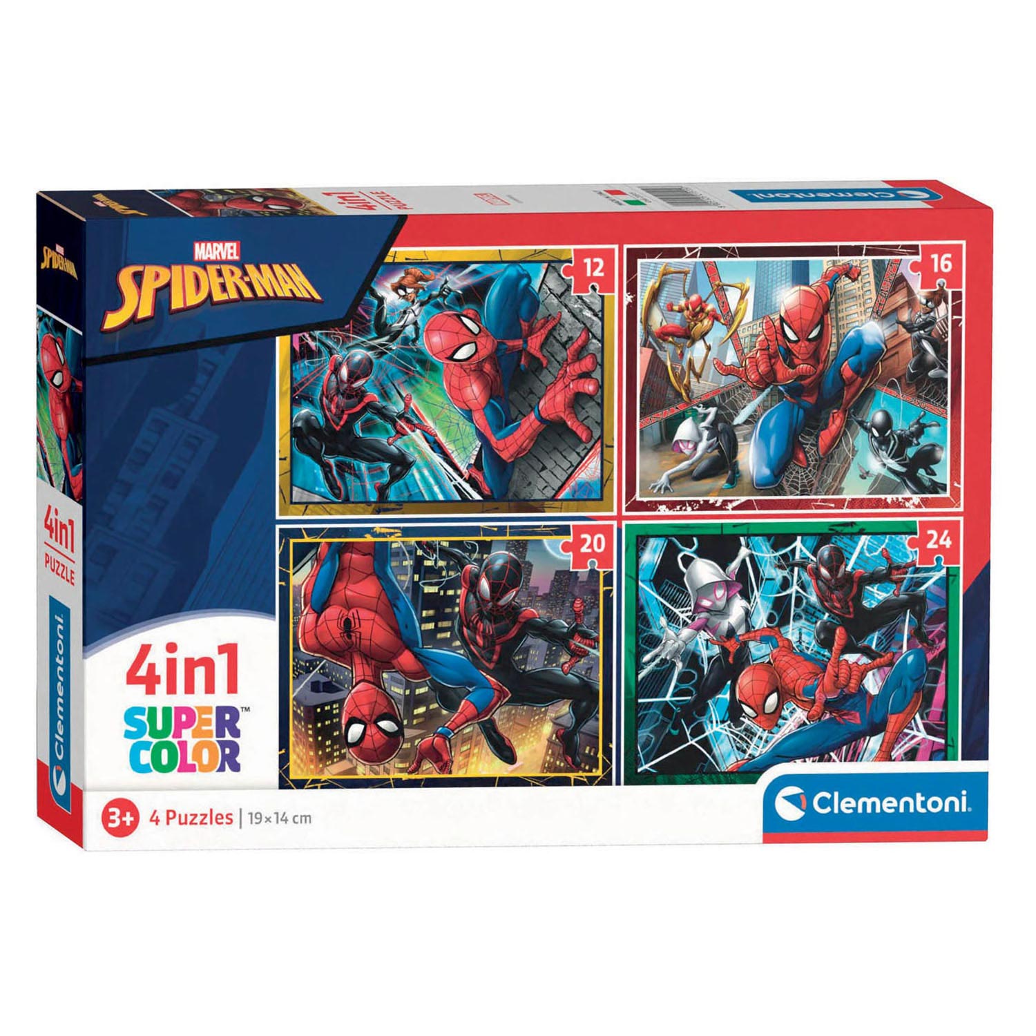 4 Progressive Puzzles - Spiderman Clementoni-96011 20 pièces