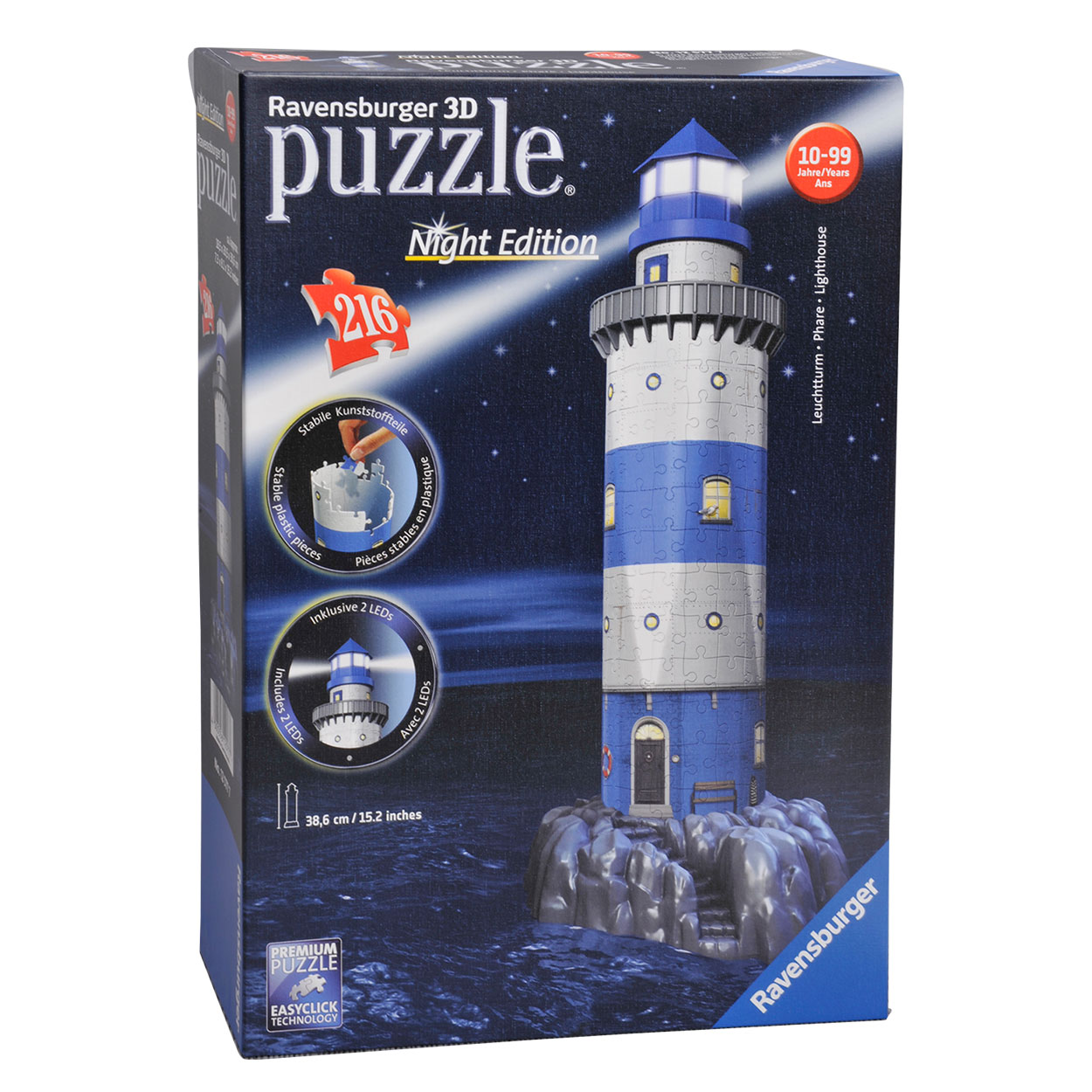 zwemmen Respectievelijk Koreaans Ravensburger 3D Puzzle Lighthouse Night Edition | Thimble Toys