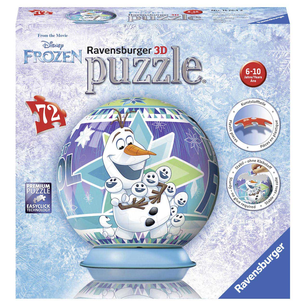 Puzzle ball Disney Frozen Olaf, 72 pcs.