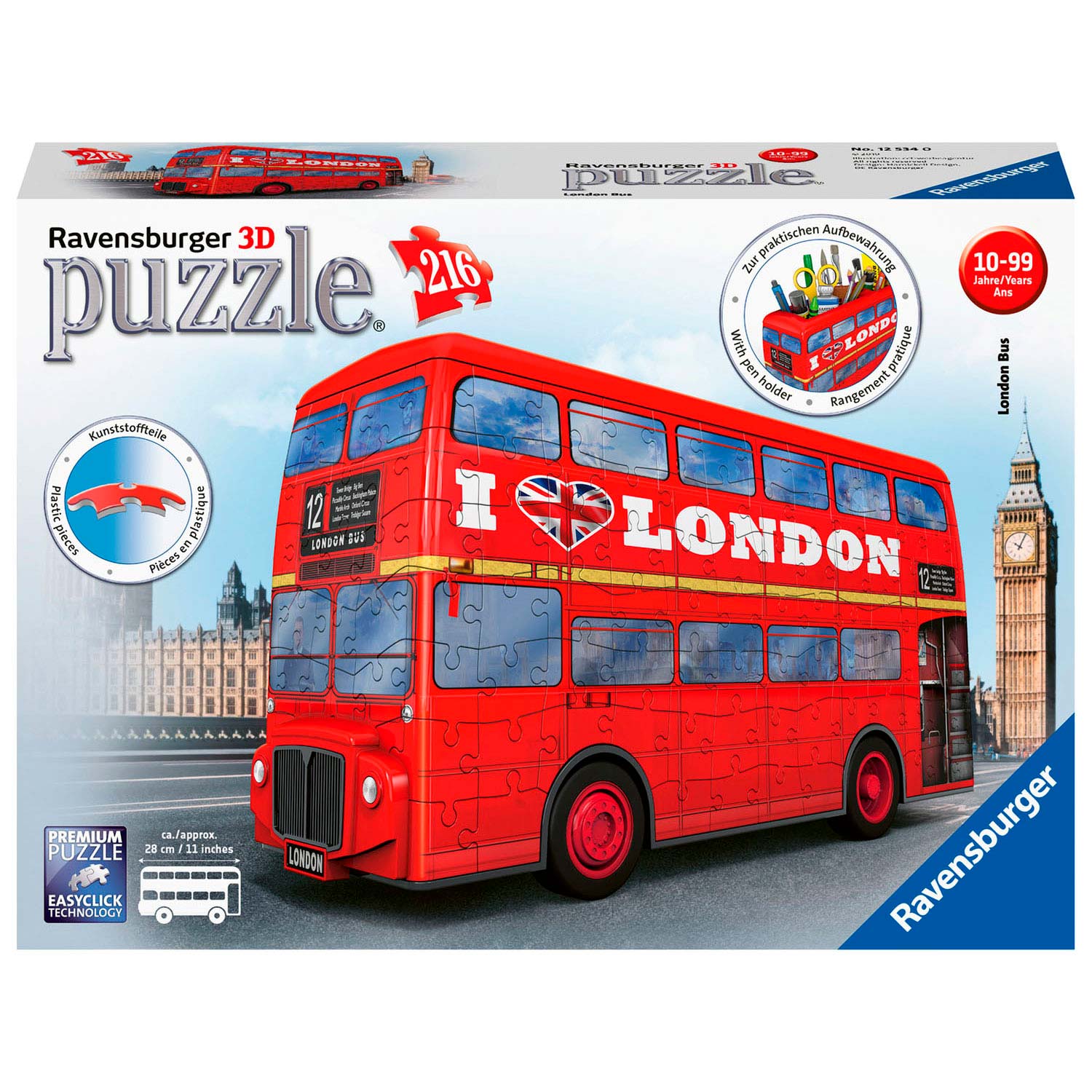 Probleem hoed Triatleet Ravensburger 3D Puzzle - London Bus | Thimble Toys