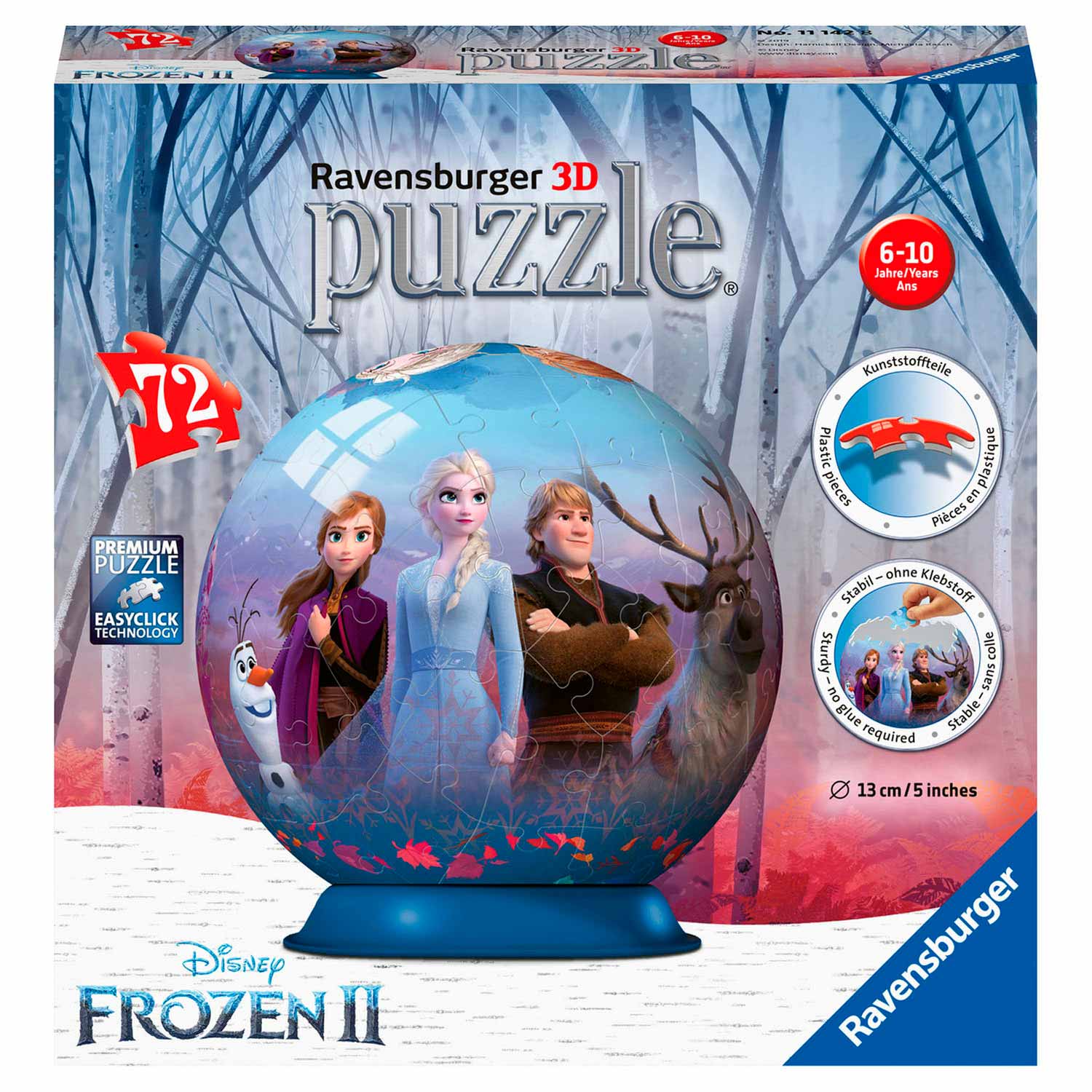 Pekkadillo bom bodem Disney Frozen 2 Puzzle ball, 72 pcs. | Thimble Toys