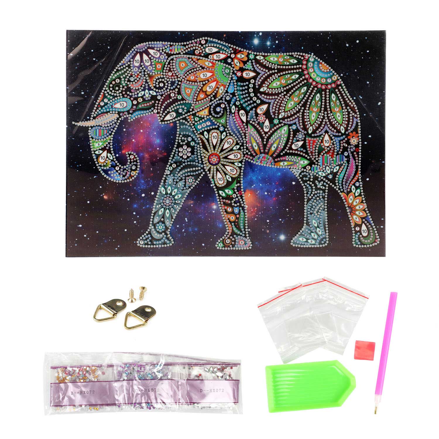Sparkly Selections Elephant Glow in the Dark Diamond Painting Kit