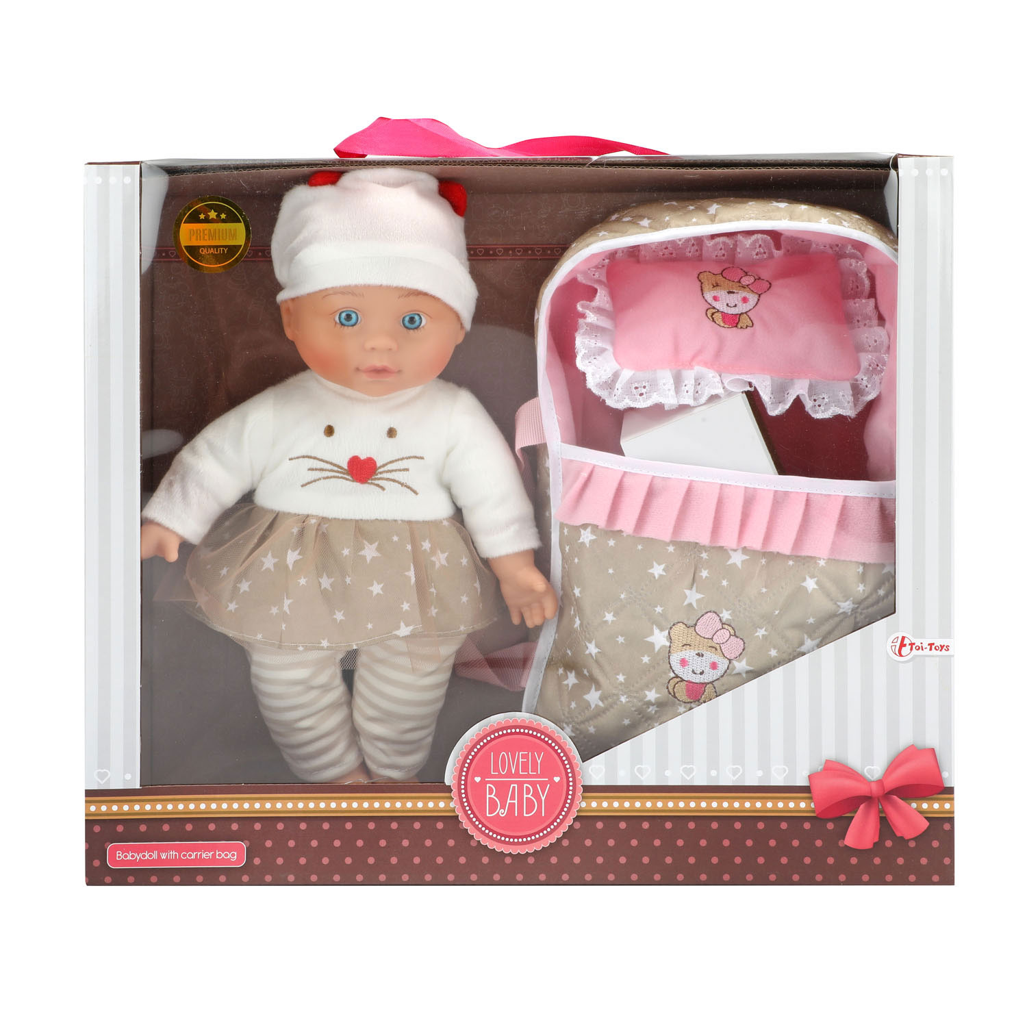 Diplomaat Mooi Bloedbad Lovely Baby Babypop met Reiswieg, 32cm | Thimble Toys