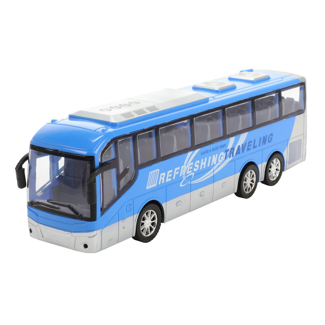 Van streek rekenkundig Kostbaar Cars & Trucks Travel Bus Blue Friction, 32cm | Thimble Toys