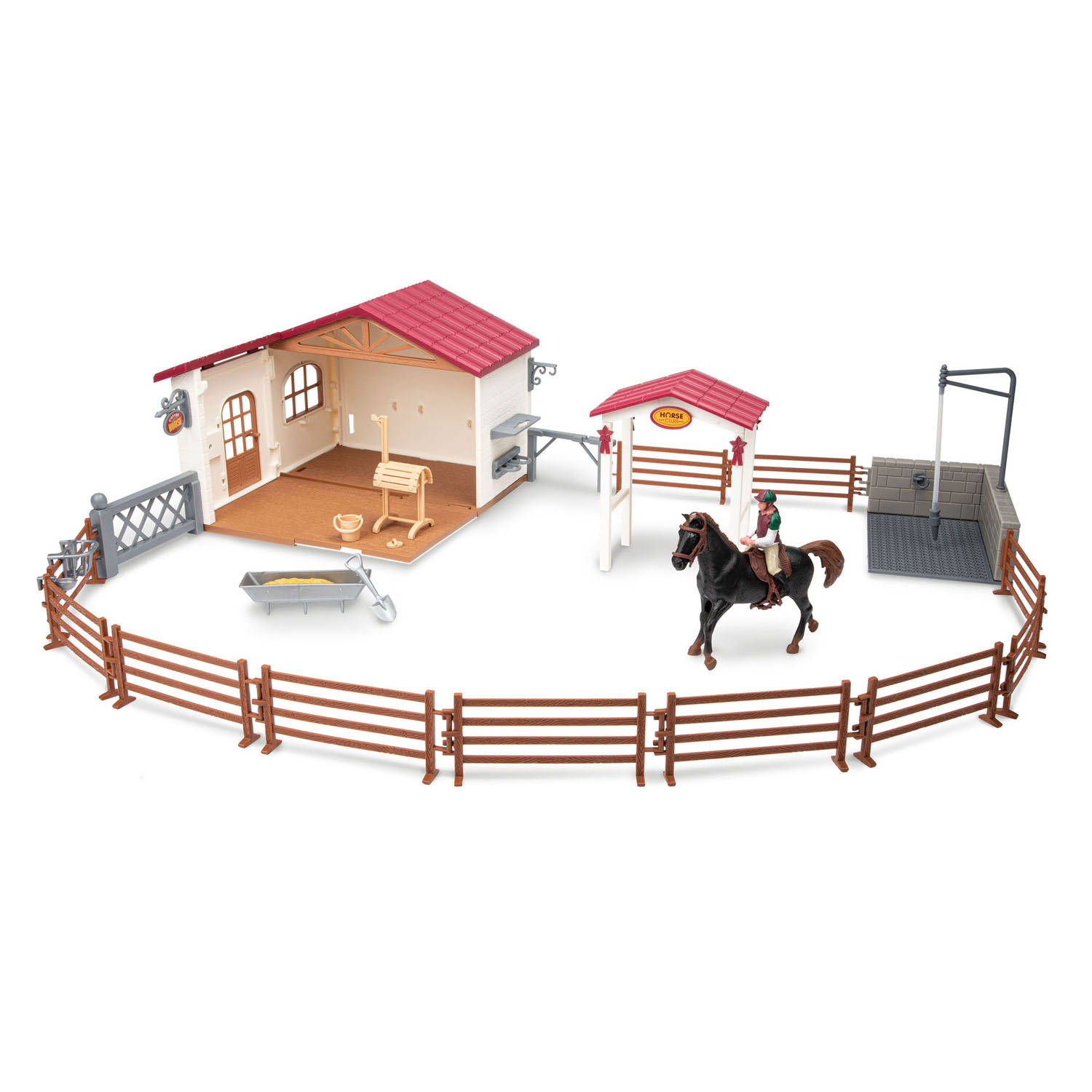 Uitgaan boog single Horses Paarden Speelset XL met Paardenstal | Thimble Toys