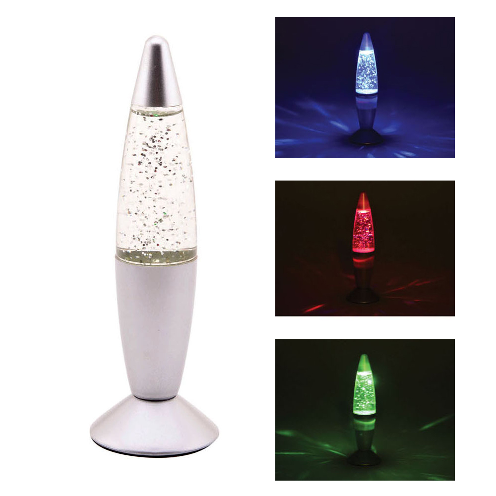 Lava Lamp Glitter With Light Thimble Toys, Silver Glitter Lava Table Lamp