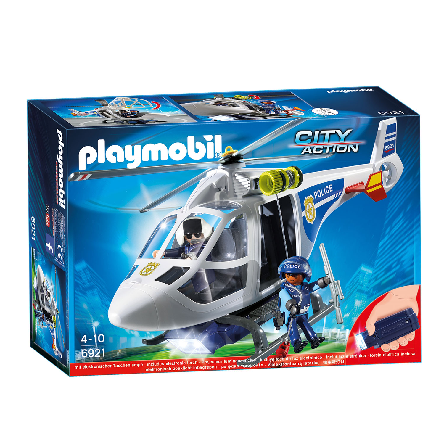 Playmobil helicopter with LED-6921 searchlight | Thimble Toys
