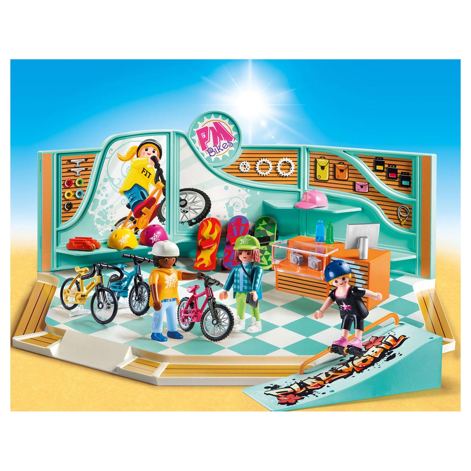 Playmobil 9402 and Skate Shop Thimble Toys
