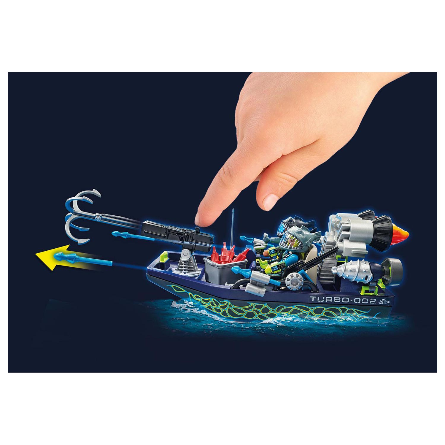 PLAYMOBIL Top Agents 70007 – Moto D'Acqua Del Team S.H.A.R.K. Con Lanciarazzi – Giocattolo Per Bambini