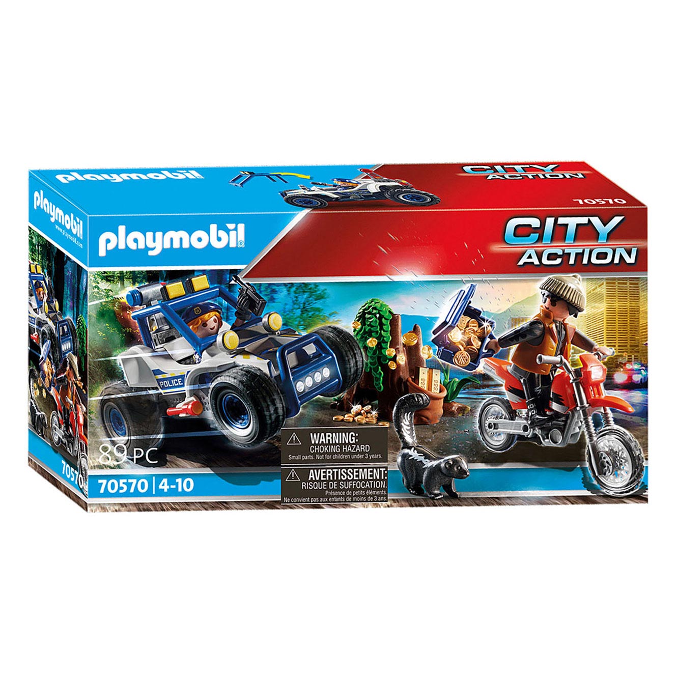 hack Absoluut Vertrappen Playmobil City Action Police Chase of the Treasure Hunters - 70570 |  Thimble Toys